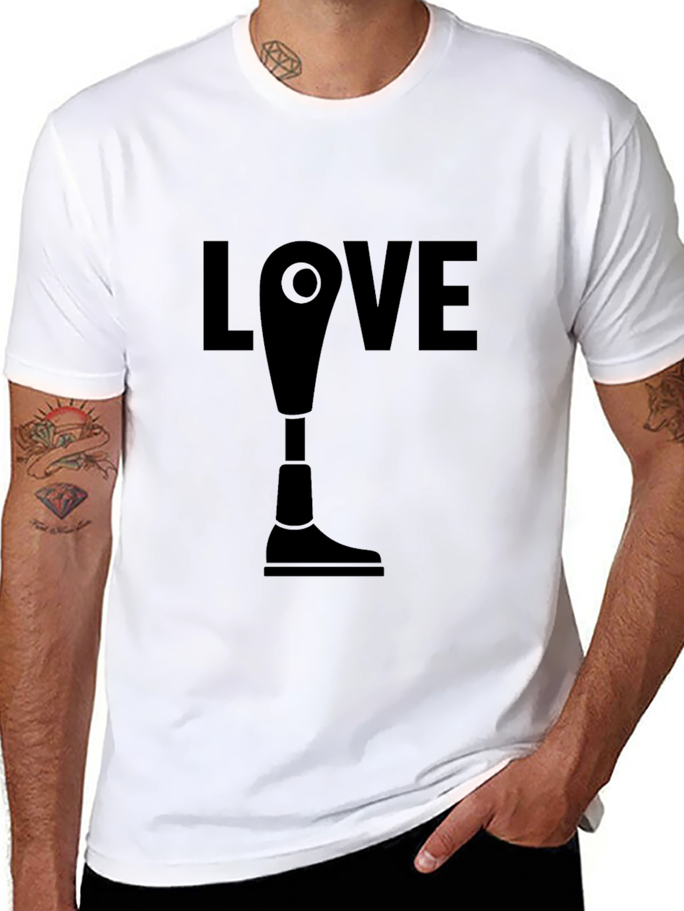 Love Prosthetic Leg Graphic T-Shirt