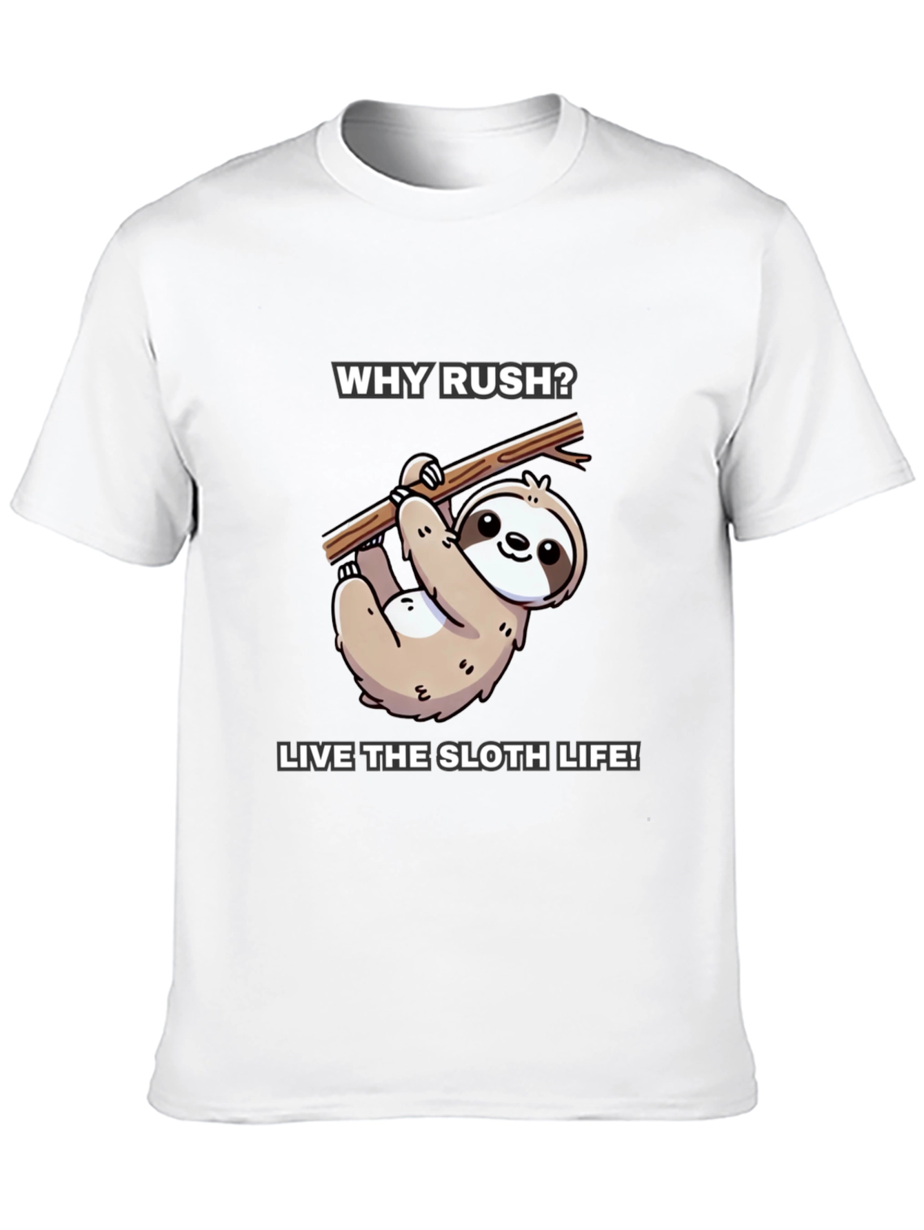 Why Rush? Sloth Life T-Shirt - Black