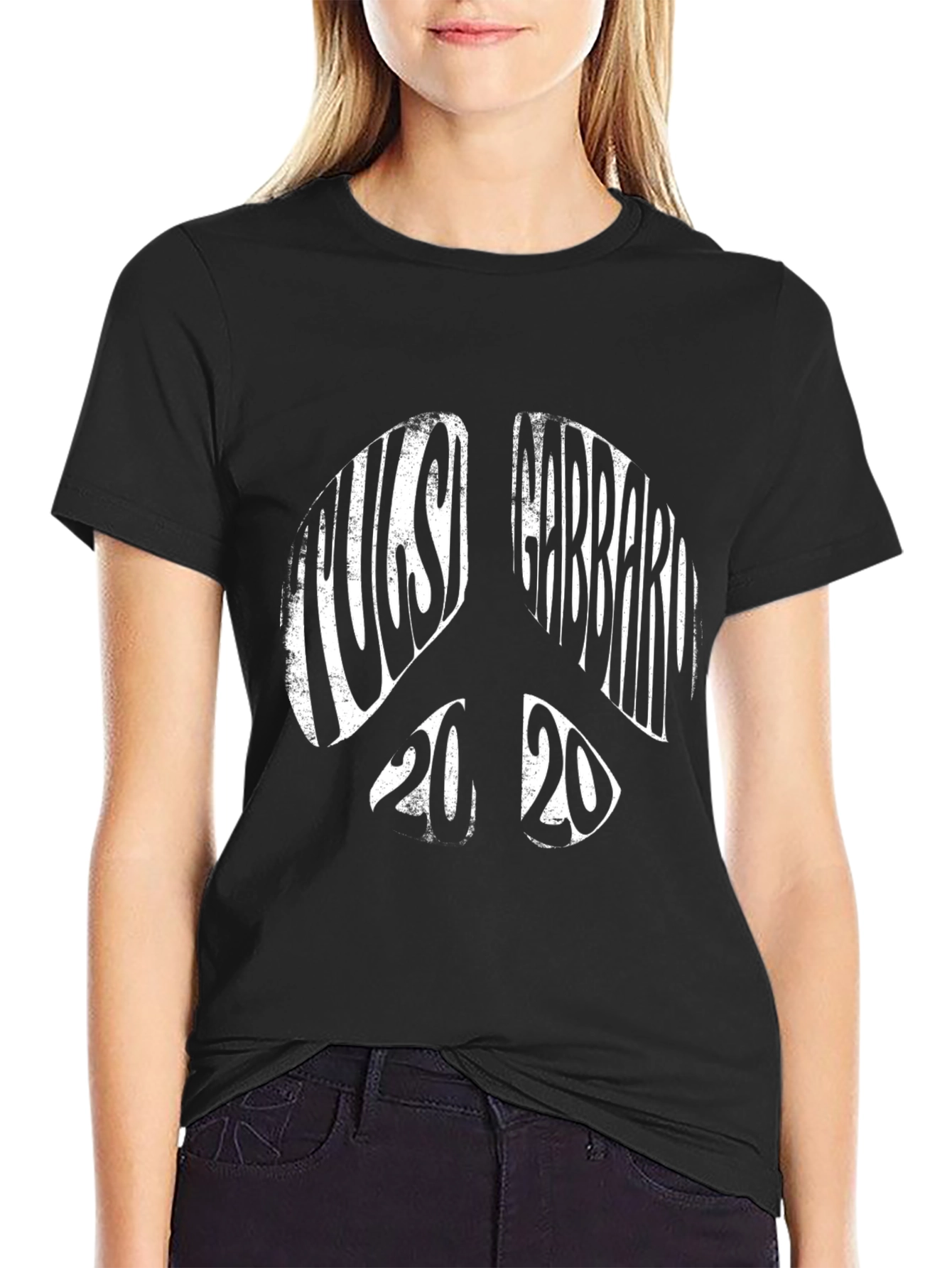 Tulsi Gabbard 2020 Peace Sign Black T-Shirt