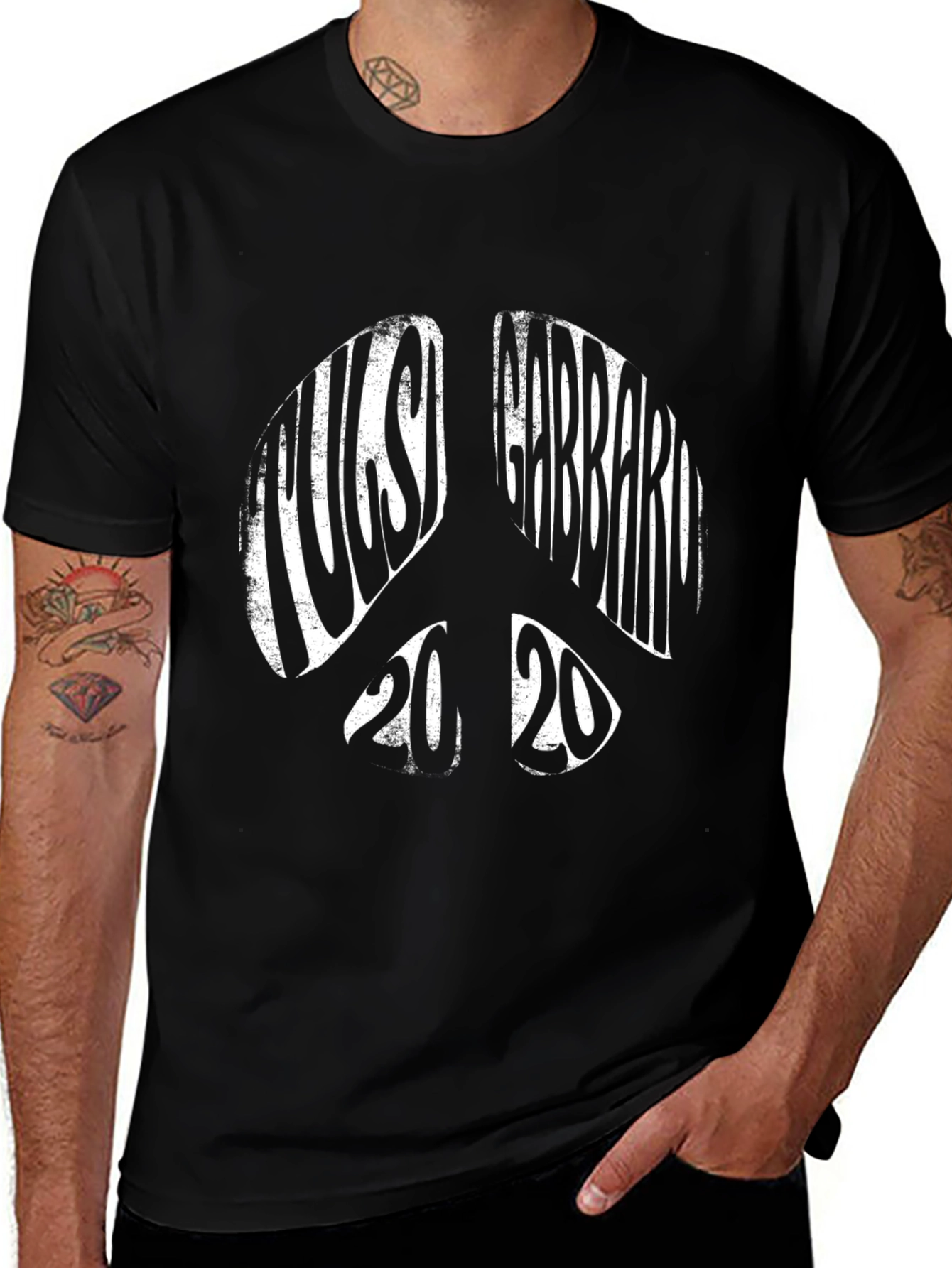 Tulsi Gabbard 2020 Peace Sign Black T-Shirt
