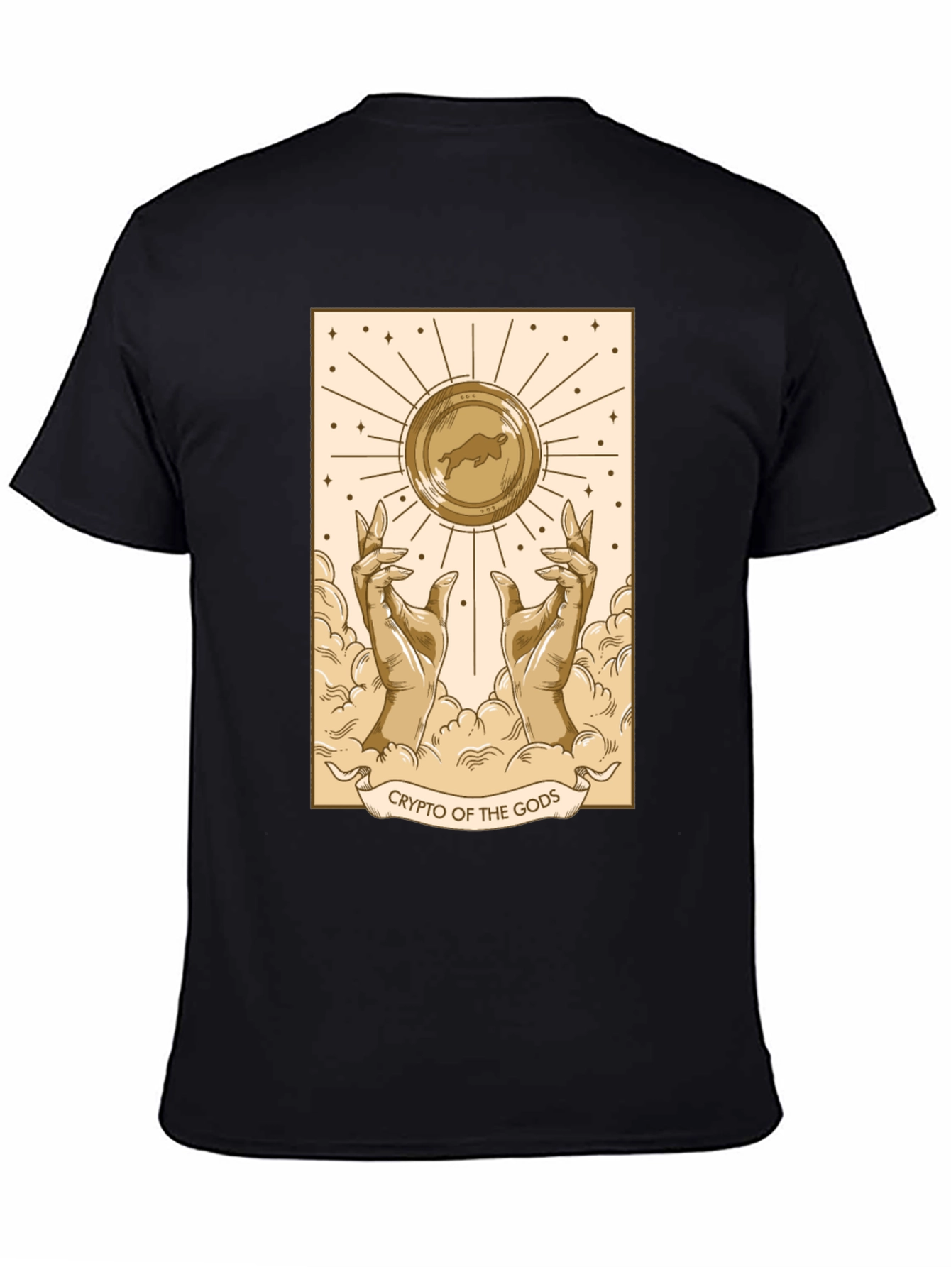 Crypto of the Gods T-Shirt - Bull Coin Design