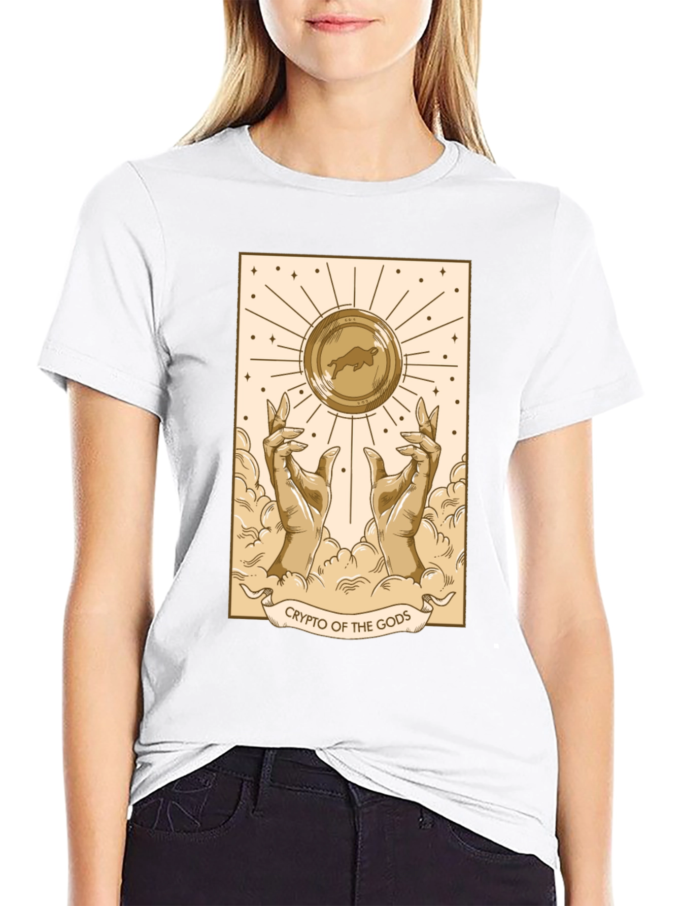 Crypto of the Gods T-Shirt - Bull Coin Design