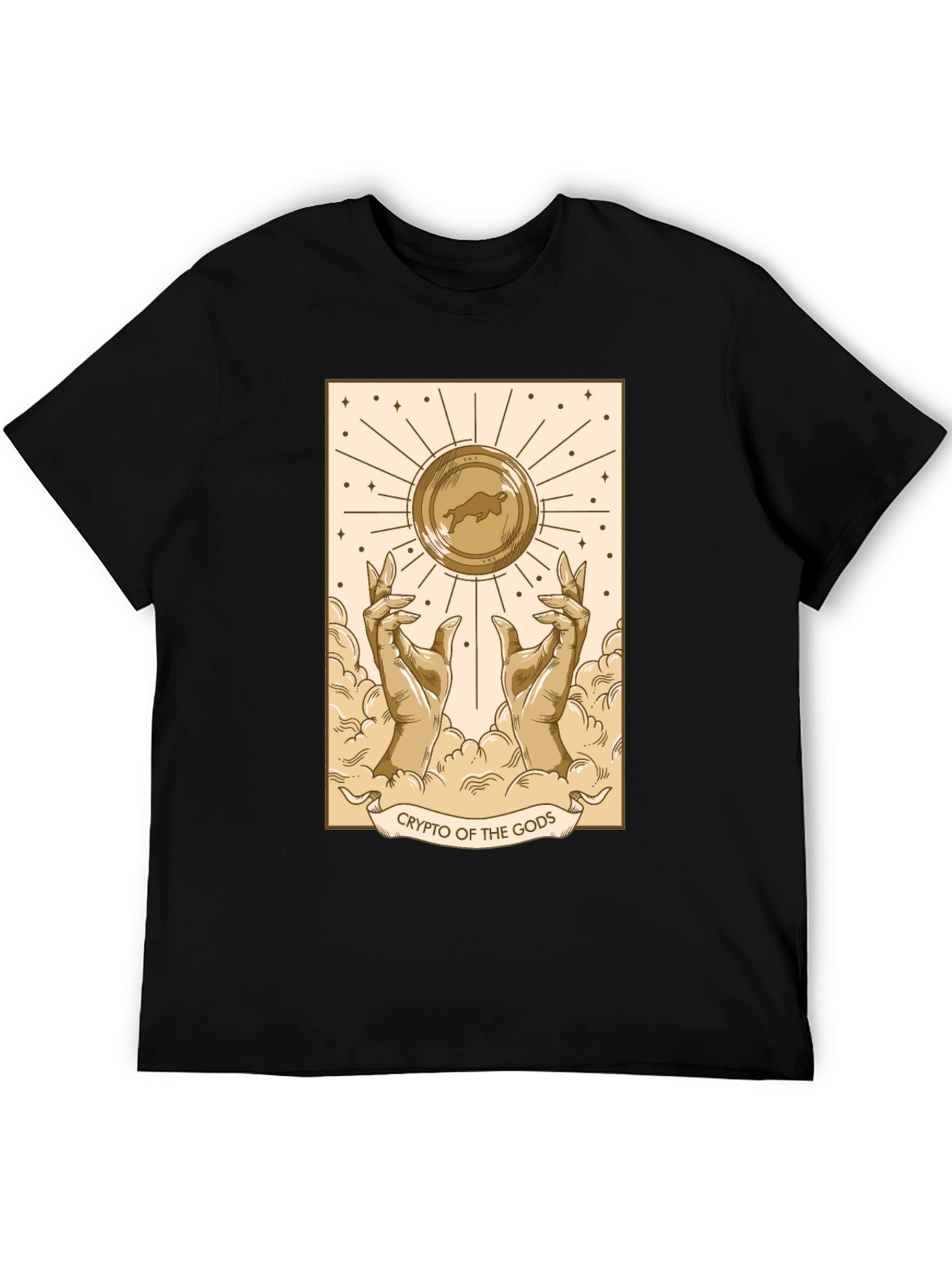 Crypto of the Gods T-Shirt - Bull Coin Design