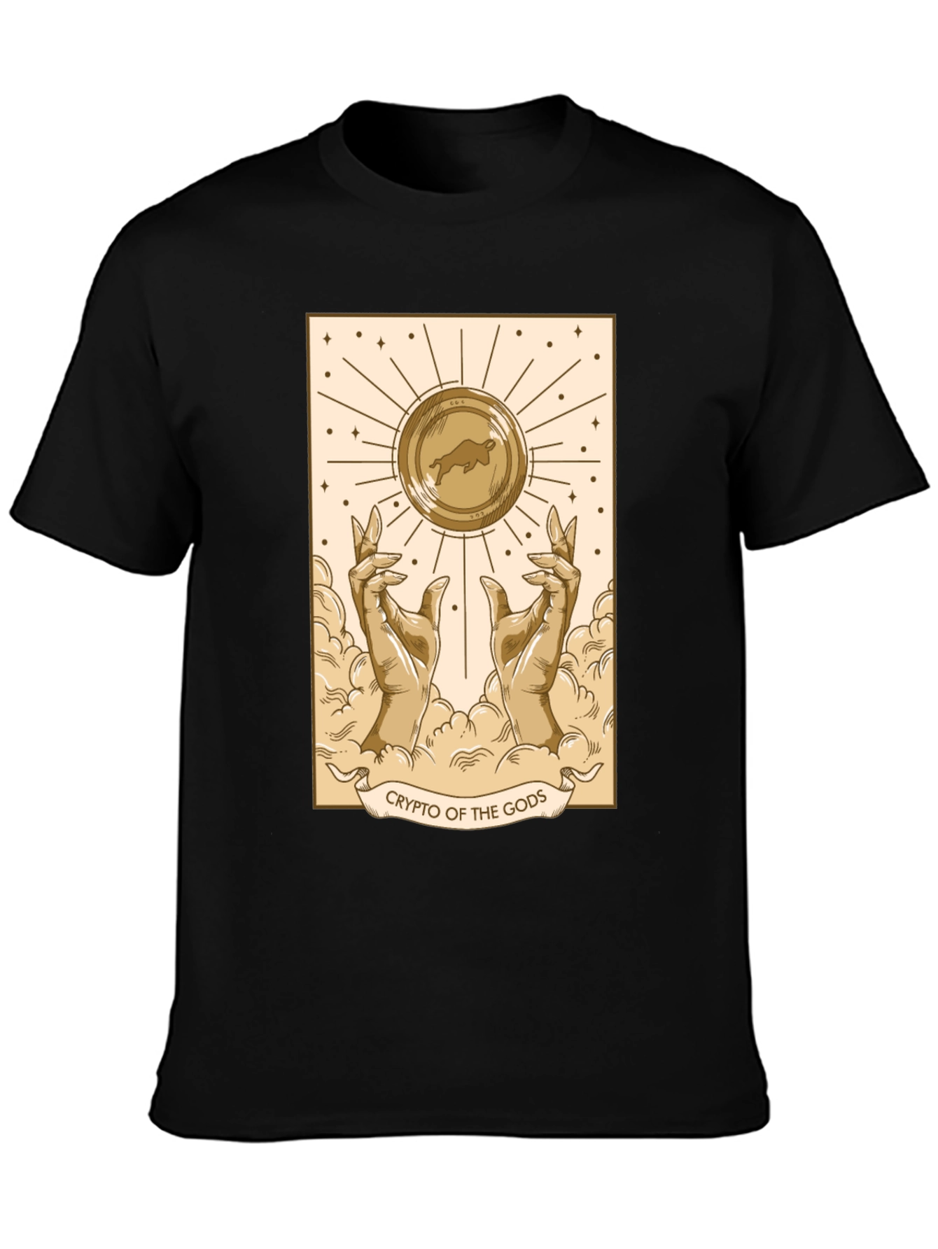 Crypto of the Gods T-Shirt - Bull Coin Design