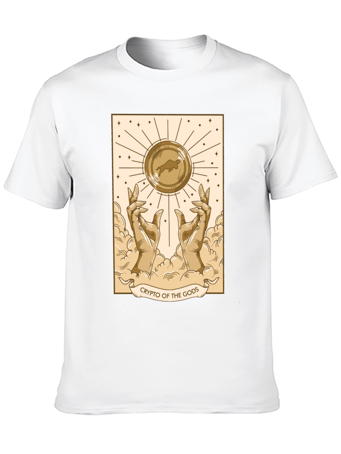 Crypto of the Gods T-Shirt - Bull Coin Design
