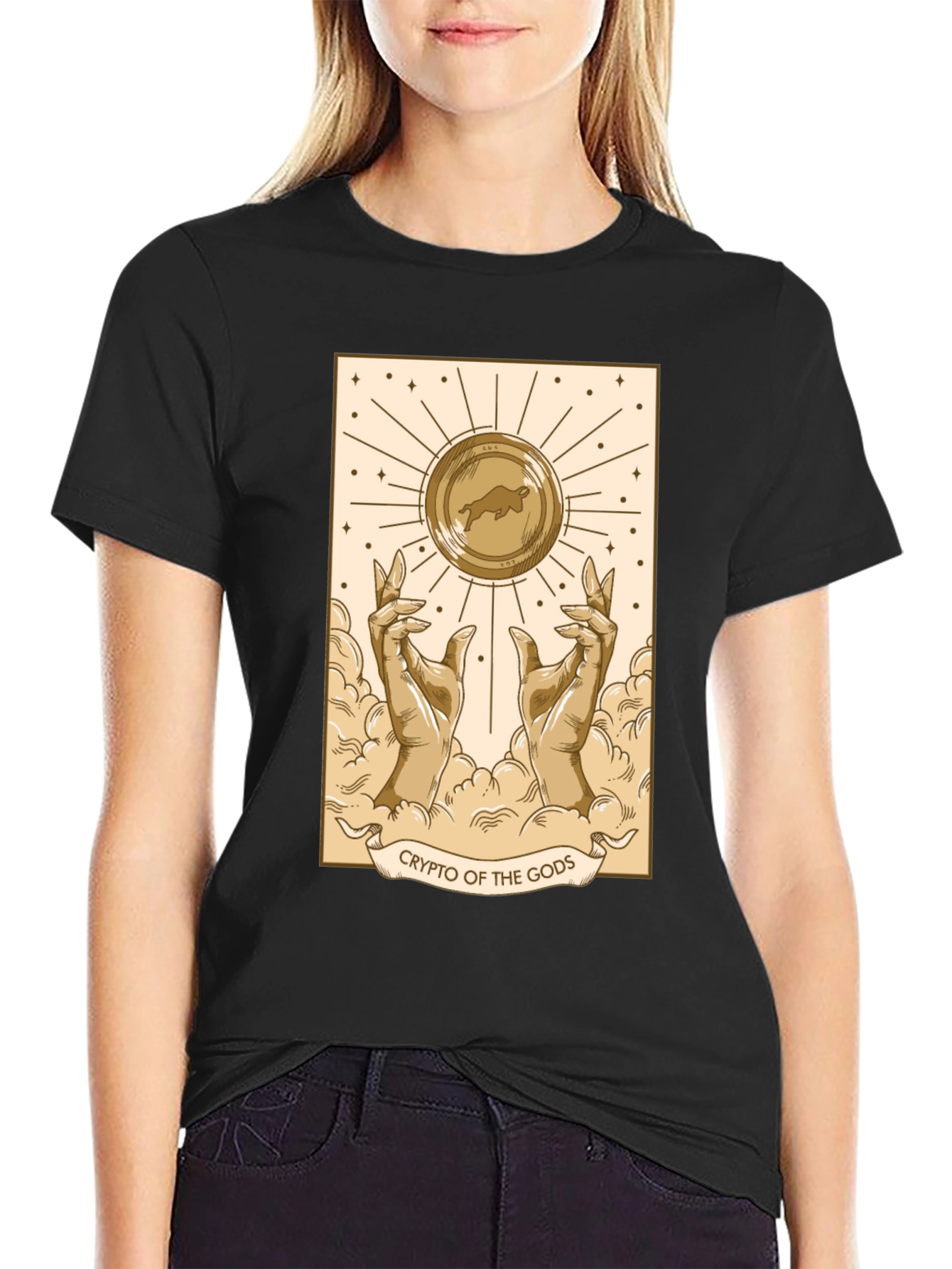 Crypto of the Gods T-Shirt - Bull Coin Design