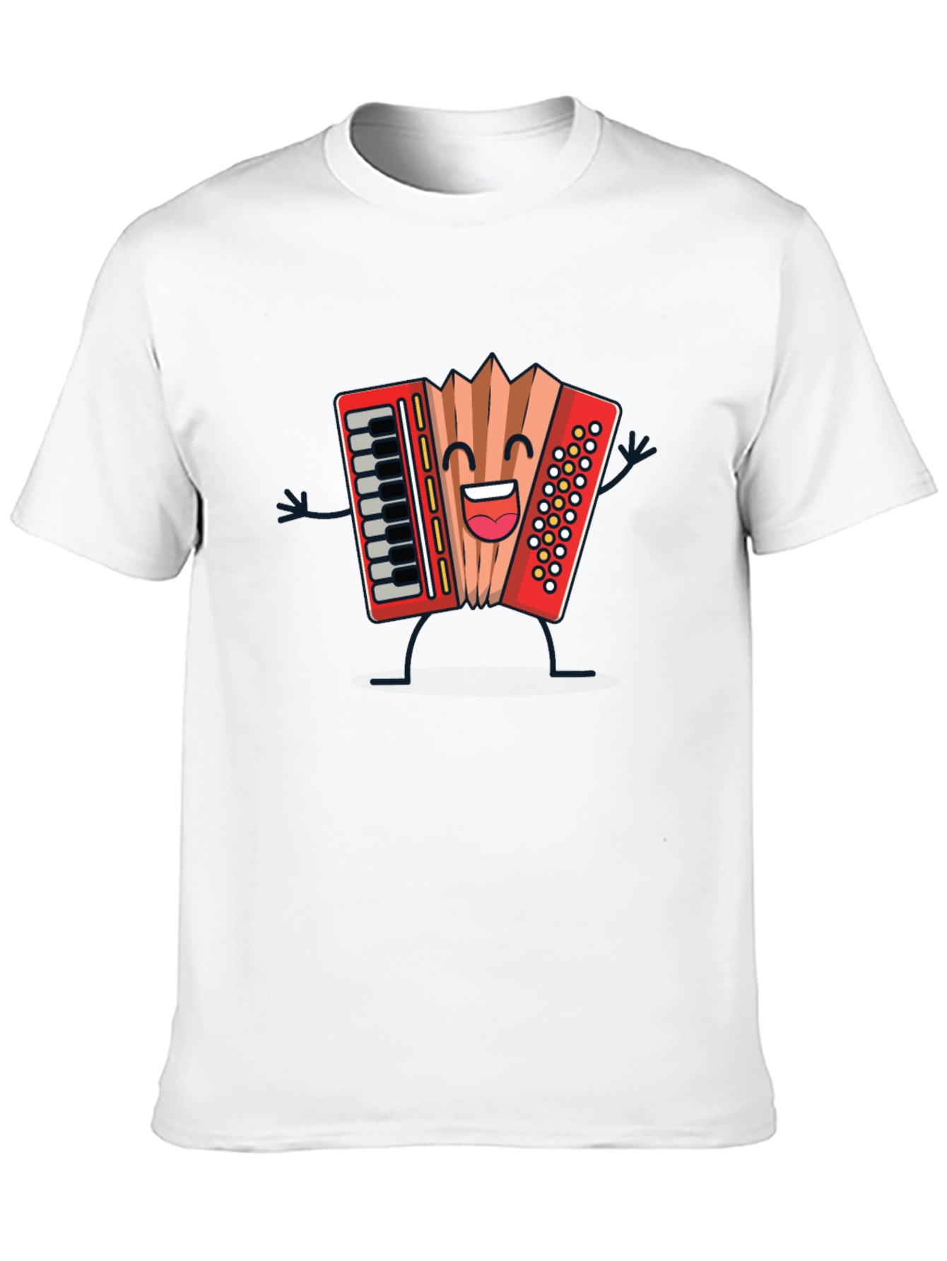 Accordion Cartoon Black T-Shirt