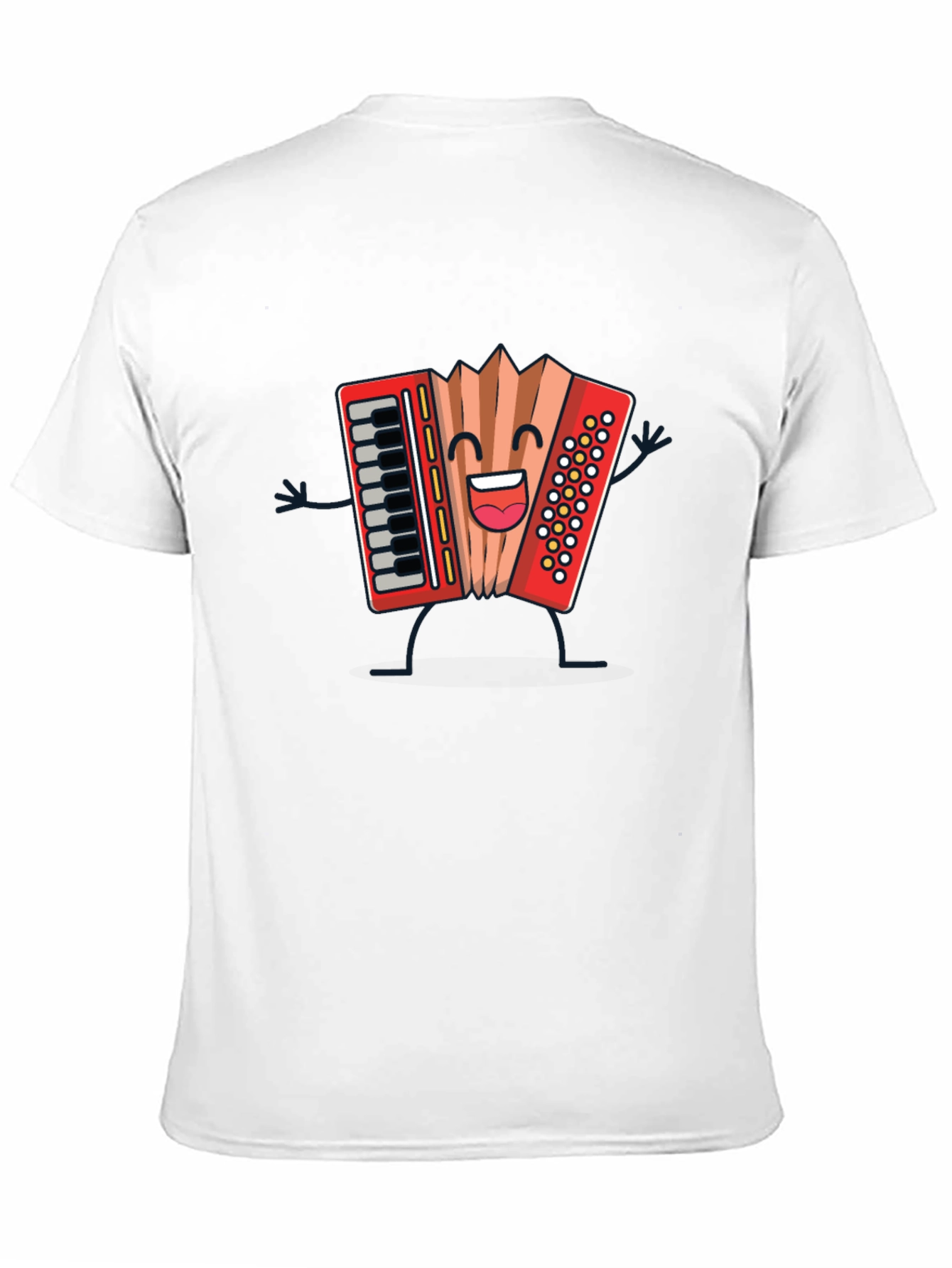 Accordion Cartoon Black T-Shirt