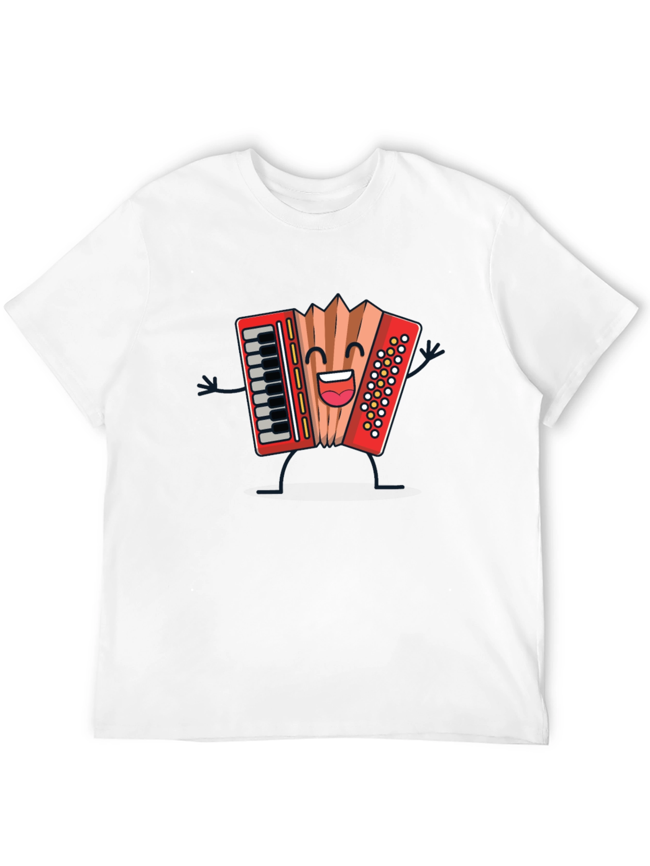 Accordion Cartoon Black T-Shirt