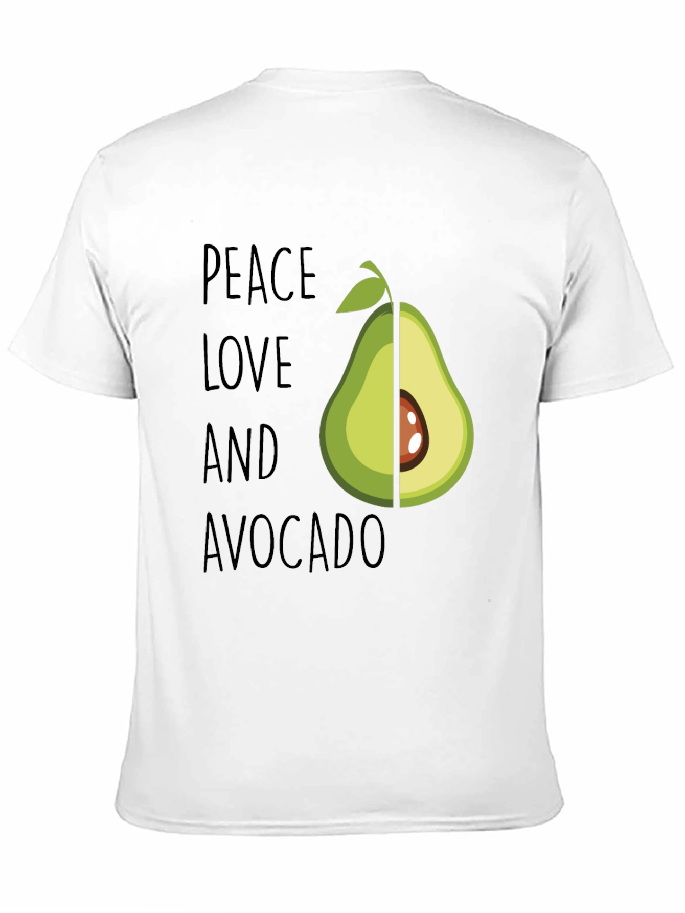 Peace Love and Avocado T-Shirt Funny Vegan Tee