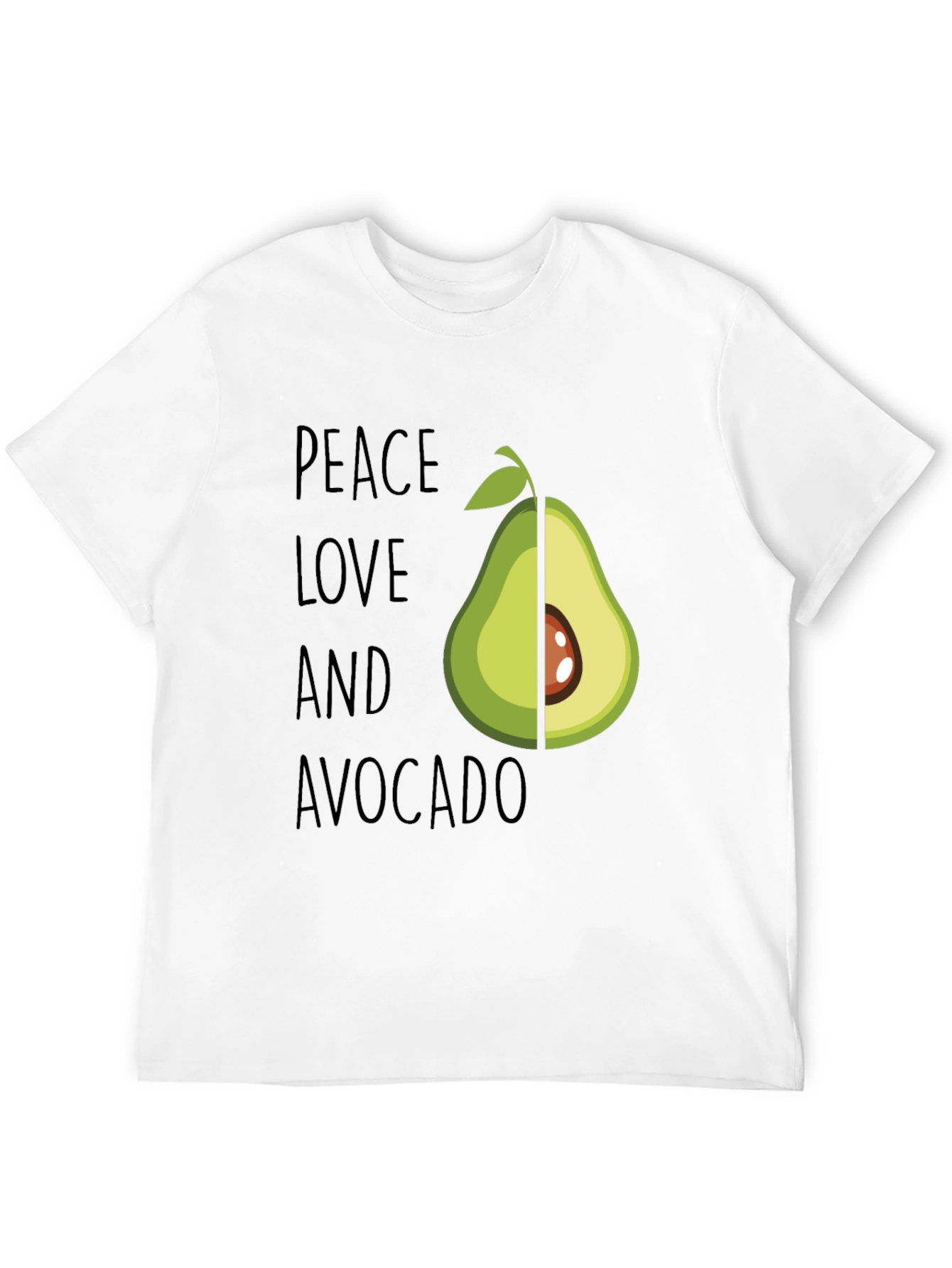 Peace Love and Avocado T-Shirt Funny Vegan Tee