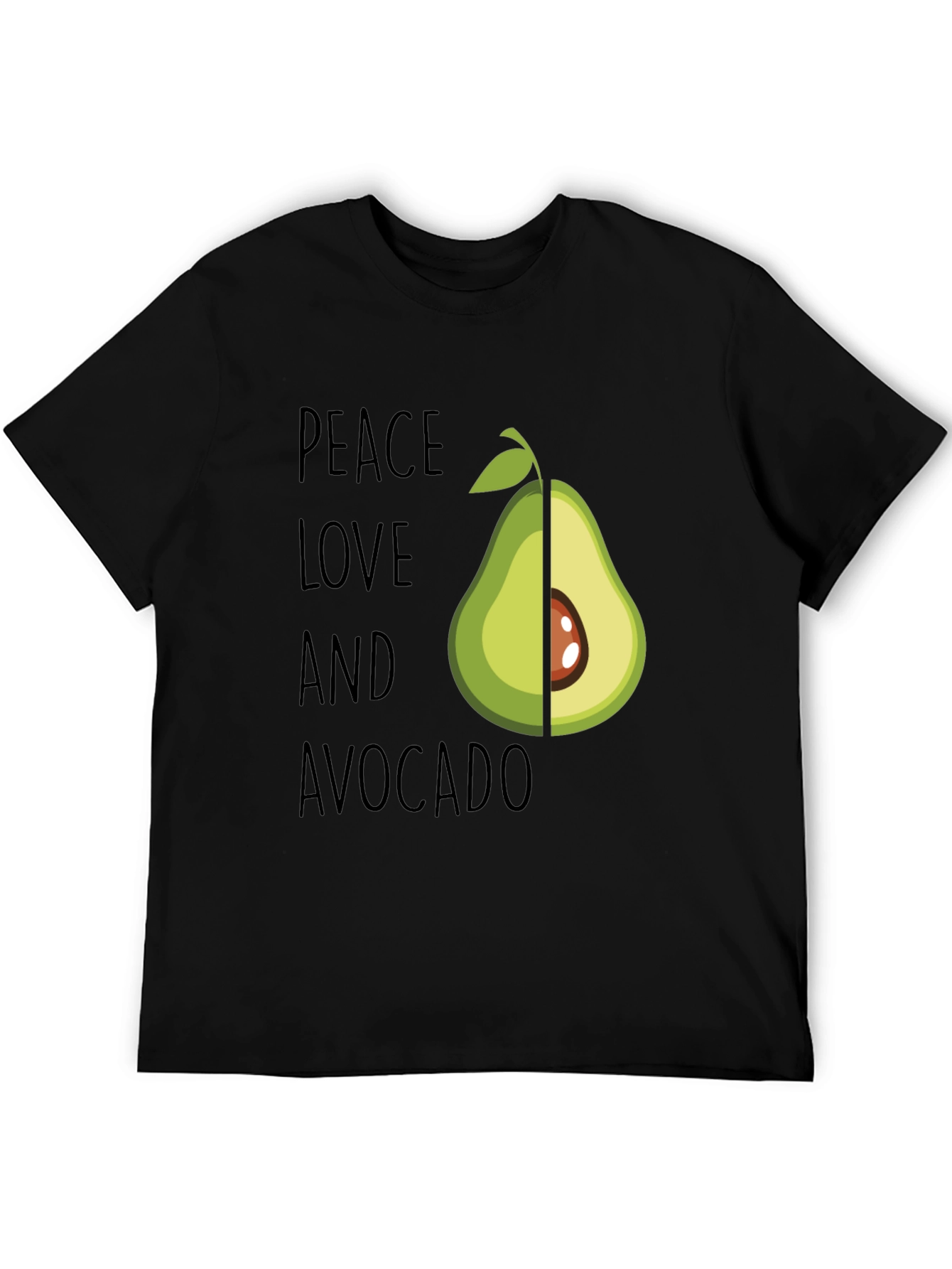 Peace Love and Avocado T-Shirt Funny Vegan Tee