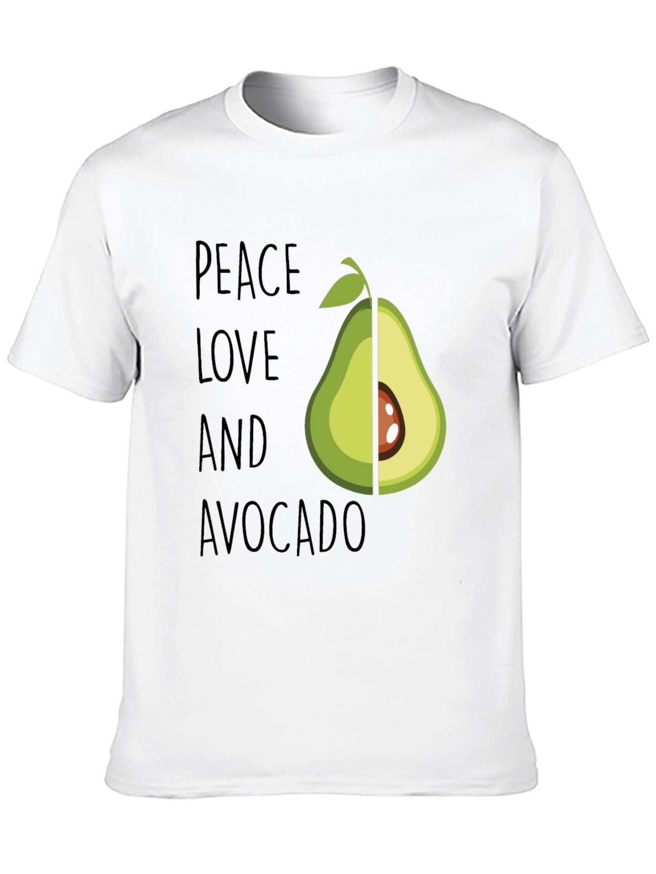 Peace Love and Avocado T-Shirt Funny Vegan Tee