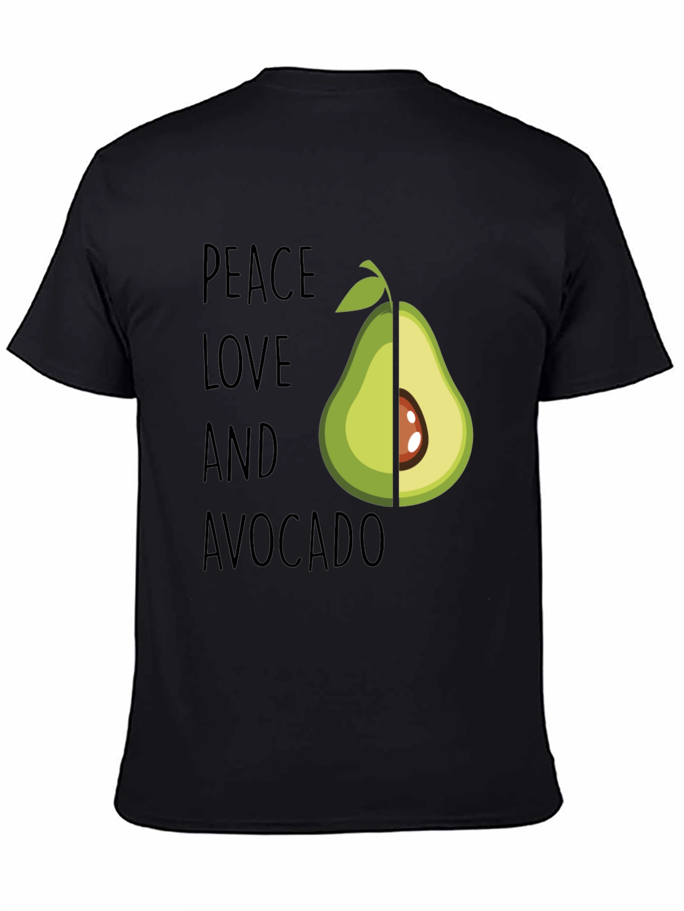 Peace Love and Avocado T-Shirt Funny Vegan Tee