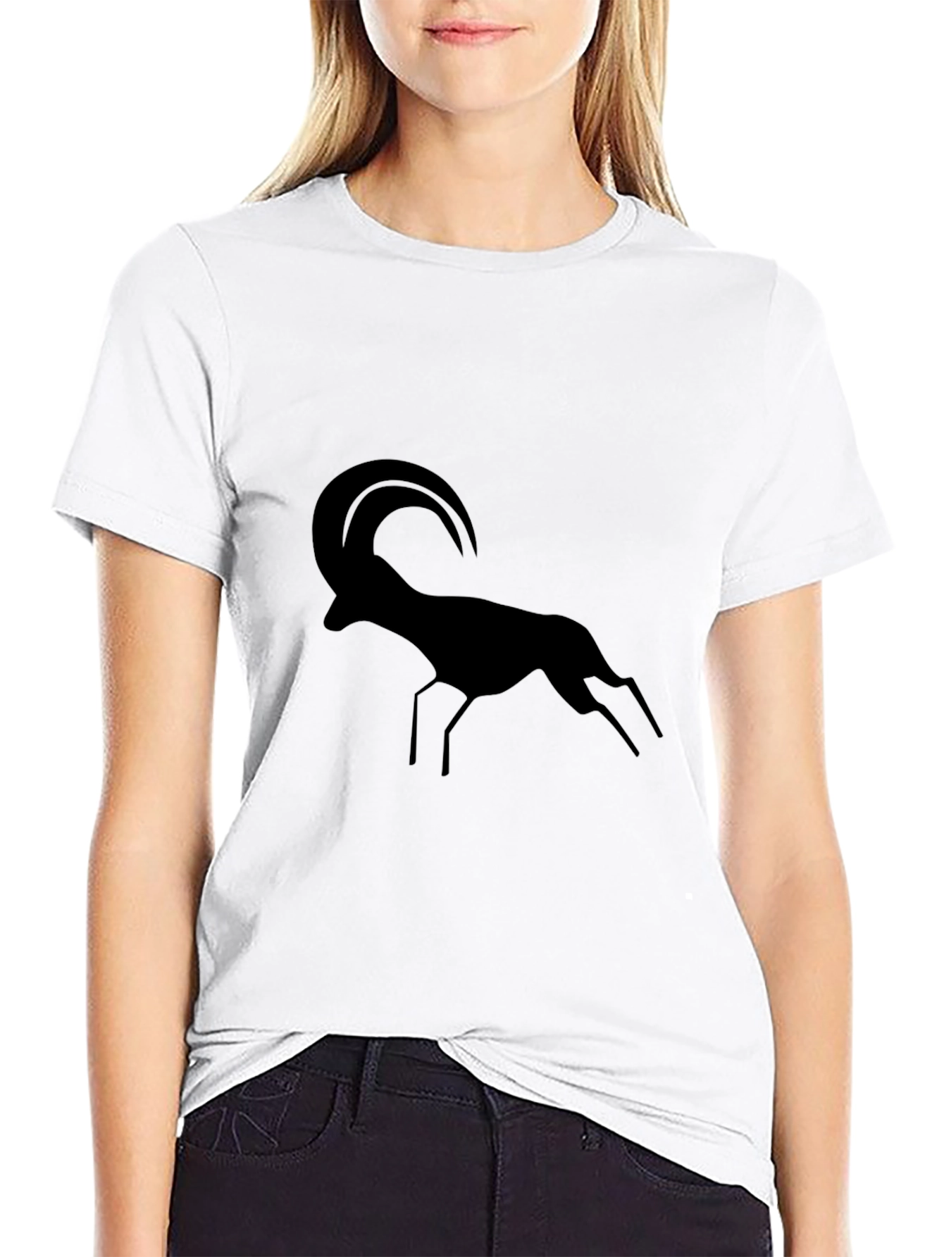 Black T-Shirt with Ram Silhouette