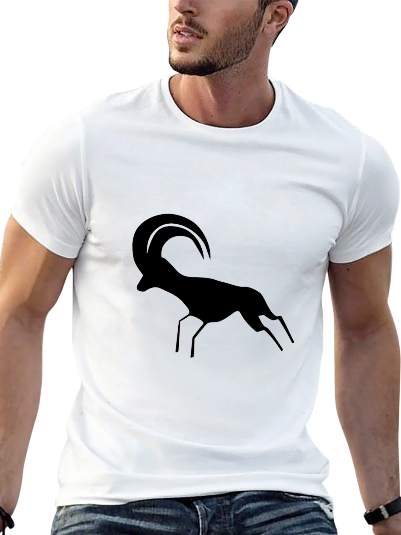 Black T-Shirt with Ram Silhouette