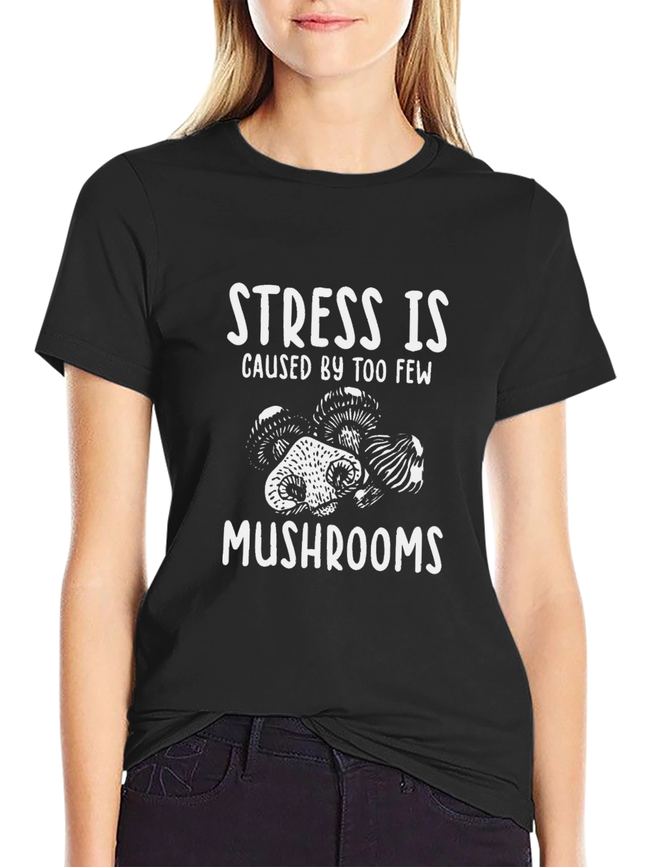 Stress Mushrooms Graphic Tee | Soft Cotton Blend T-Shirt