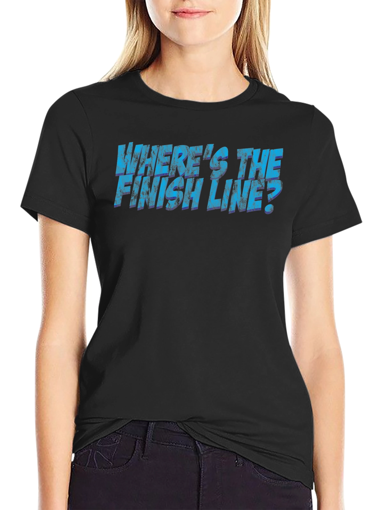 Wheres the Finish Line? Black Graphic Tee