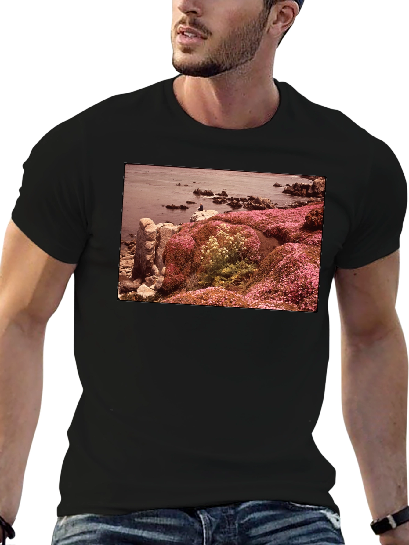 Coastal Bloom Graphic Tee - Black
