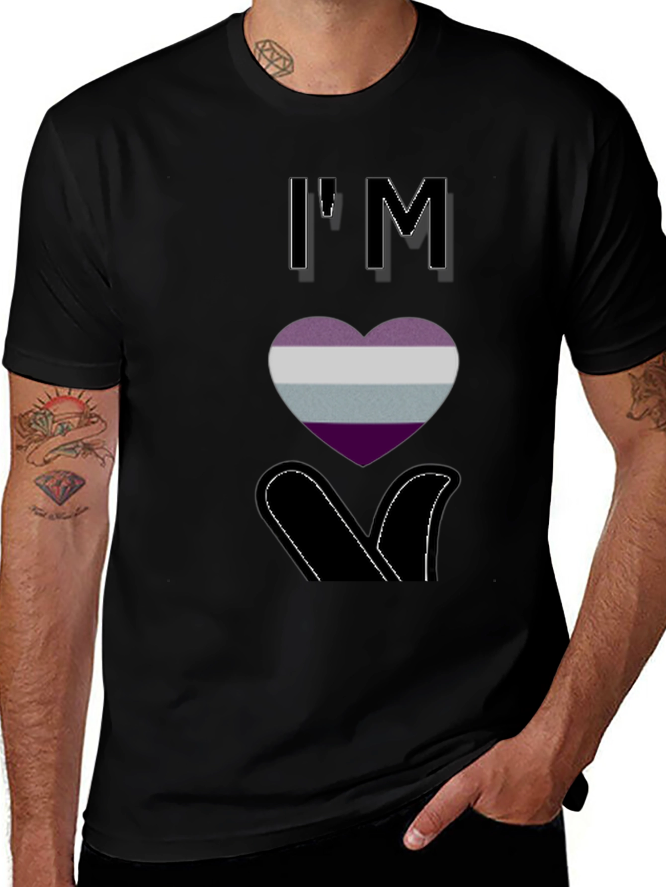 Asexual Pride T-Shirt - Im Ace Heart Design
