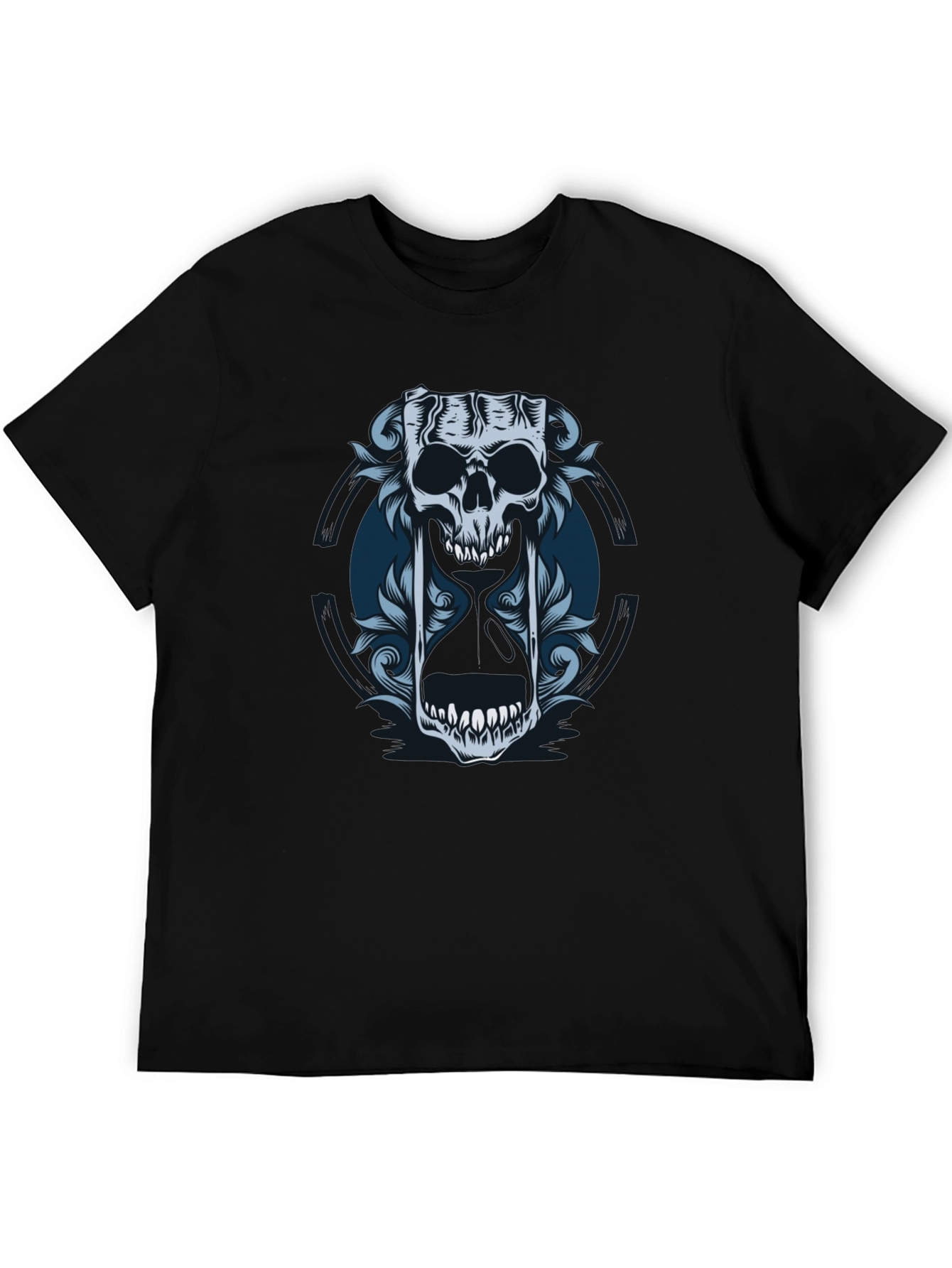 Skull Hourglass Graphic Tee - Edgy Style