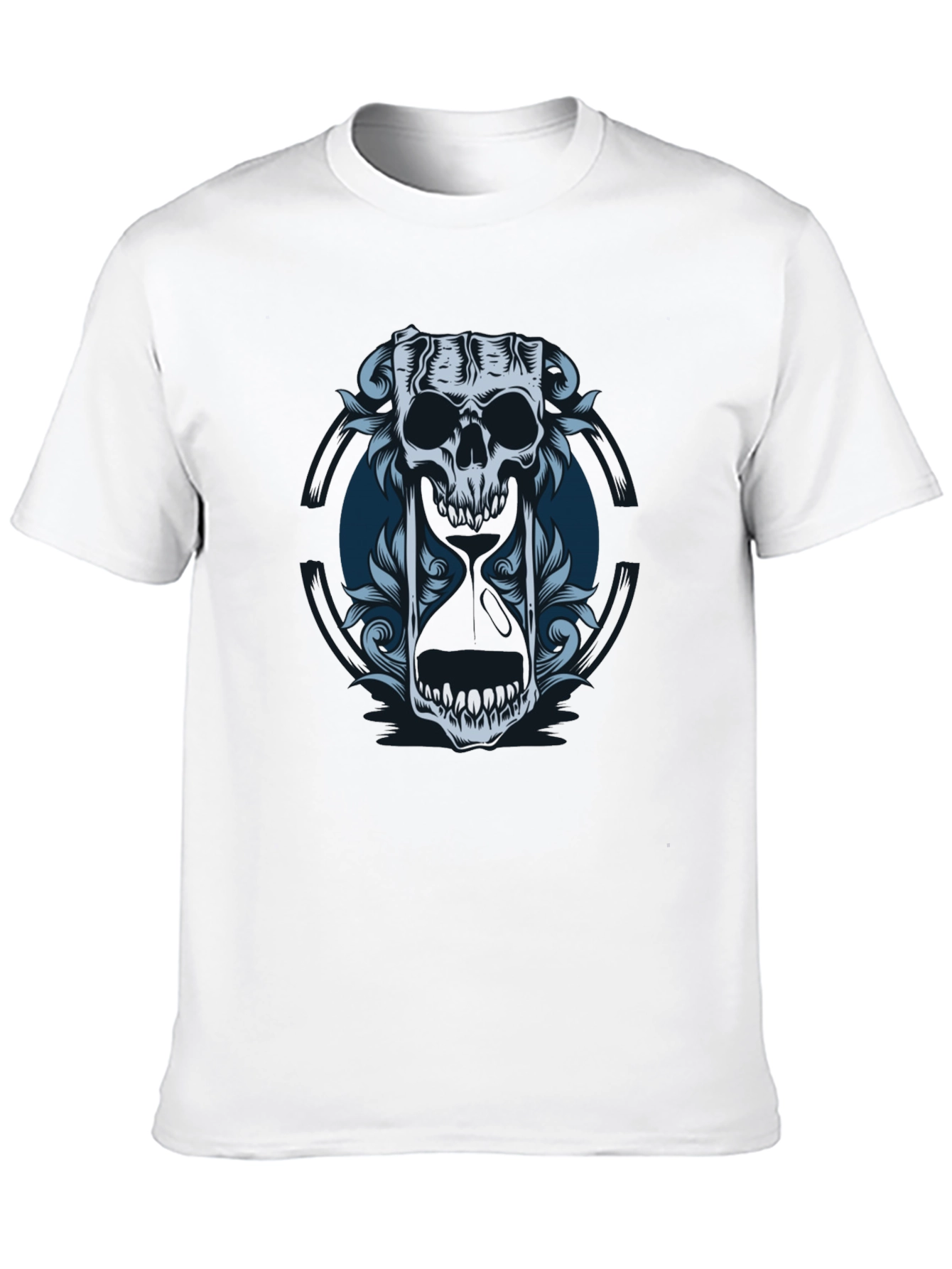 Skull Hourglass Graphic Tee - Edgy Style