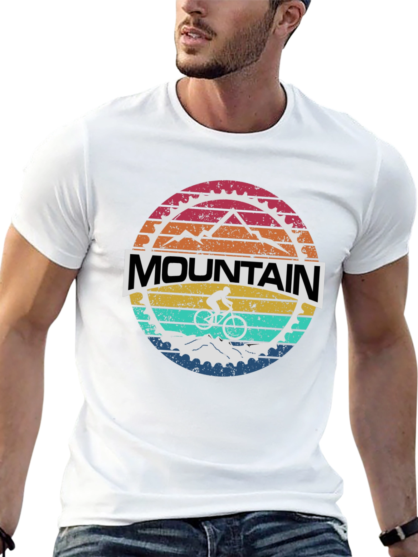 Mountain Biking Graphic Tee - Retro Style