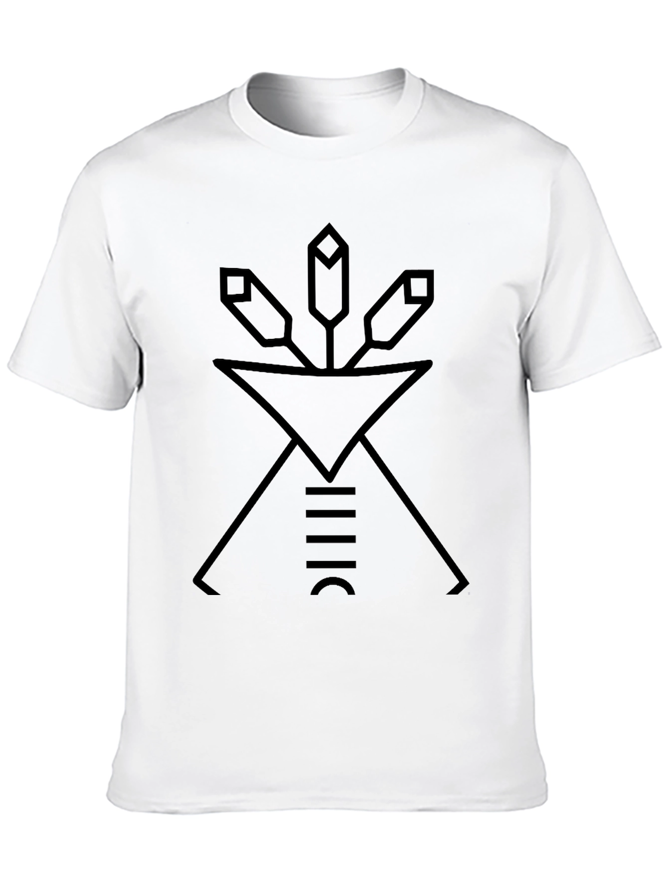 Minimalist Geometric Design Black T-Shirt