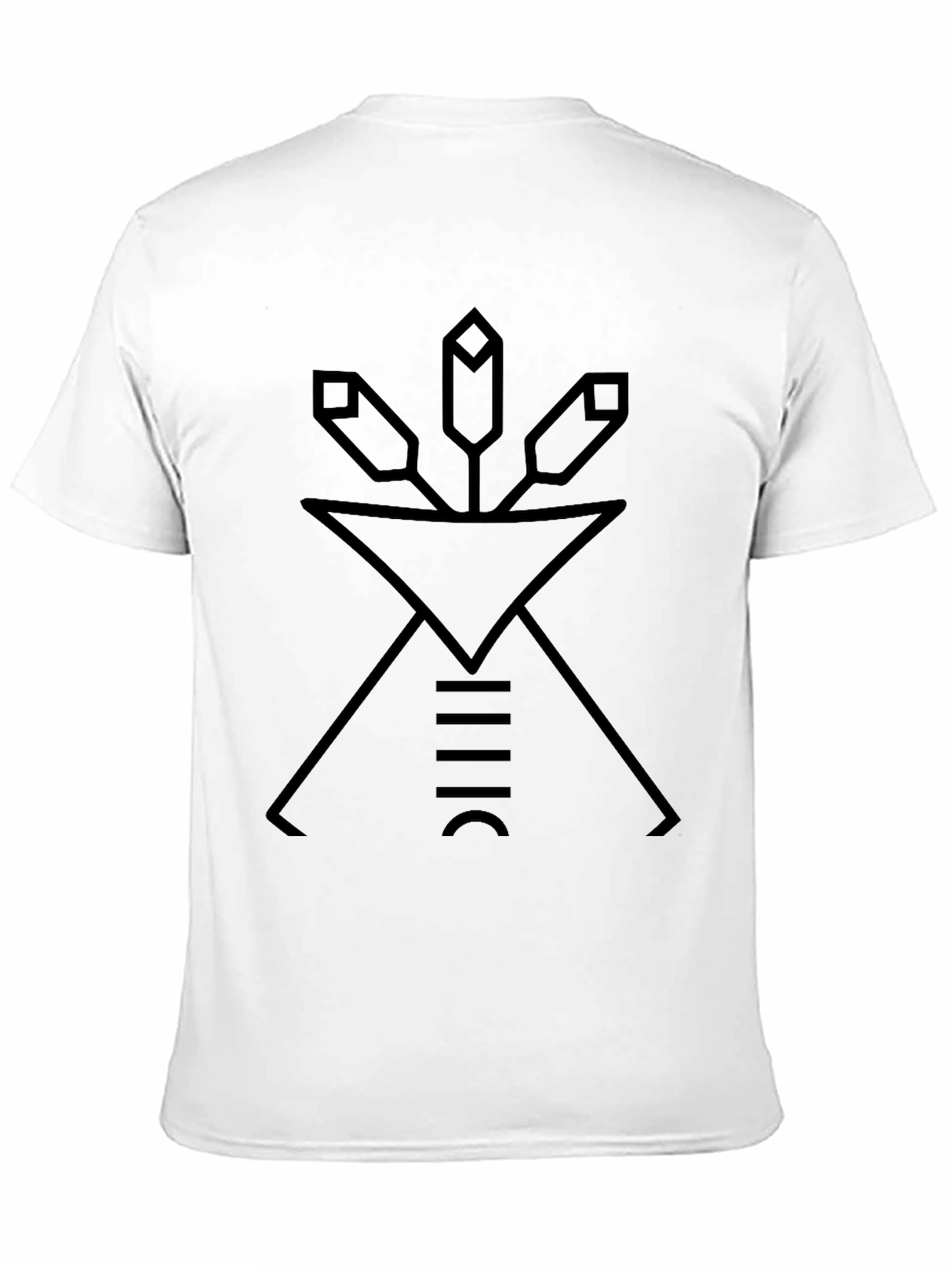 Minimalist Geometric Design Black T-Shirt