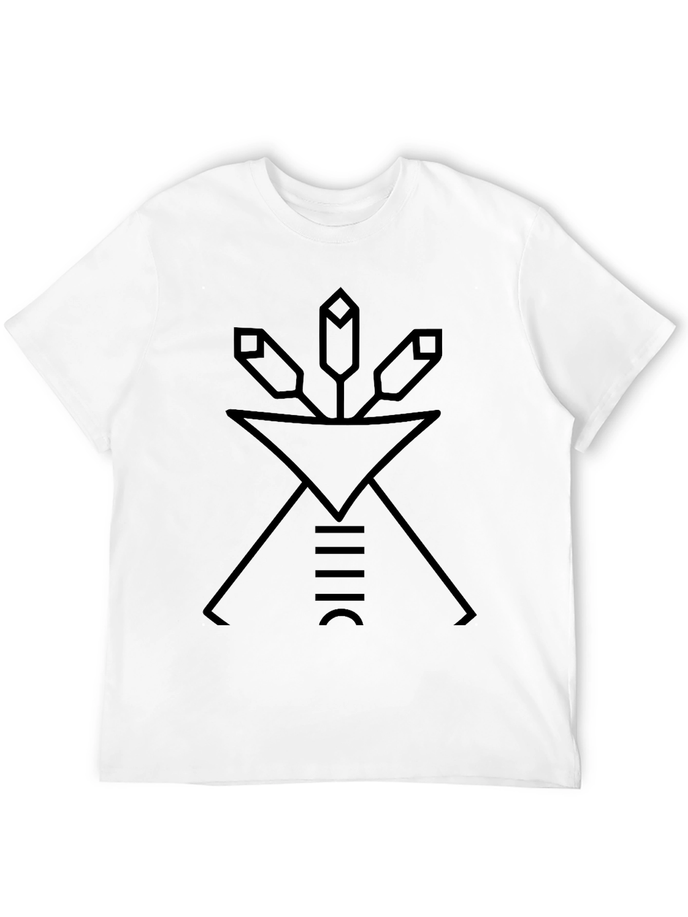 Minimalist Geometric Design Black T-Shirt
