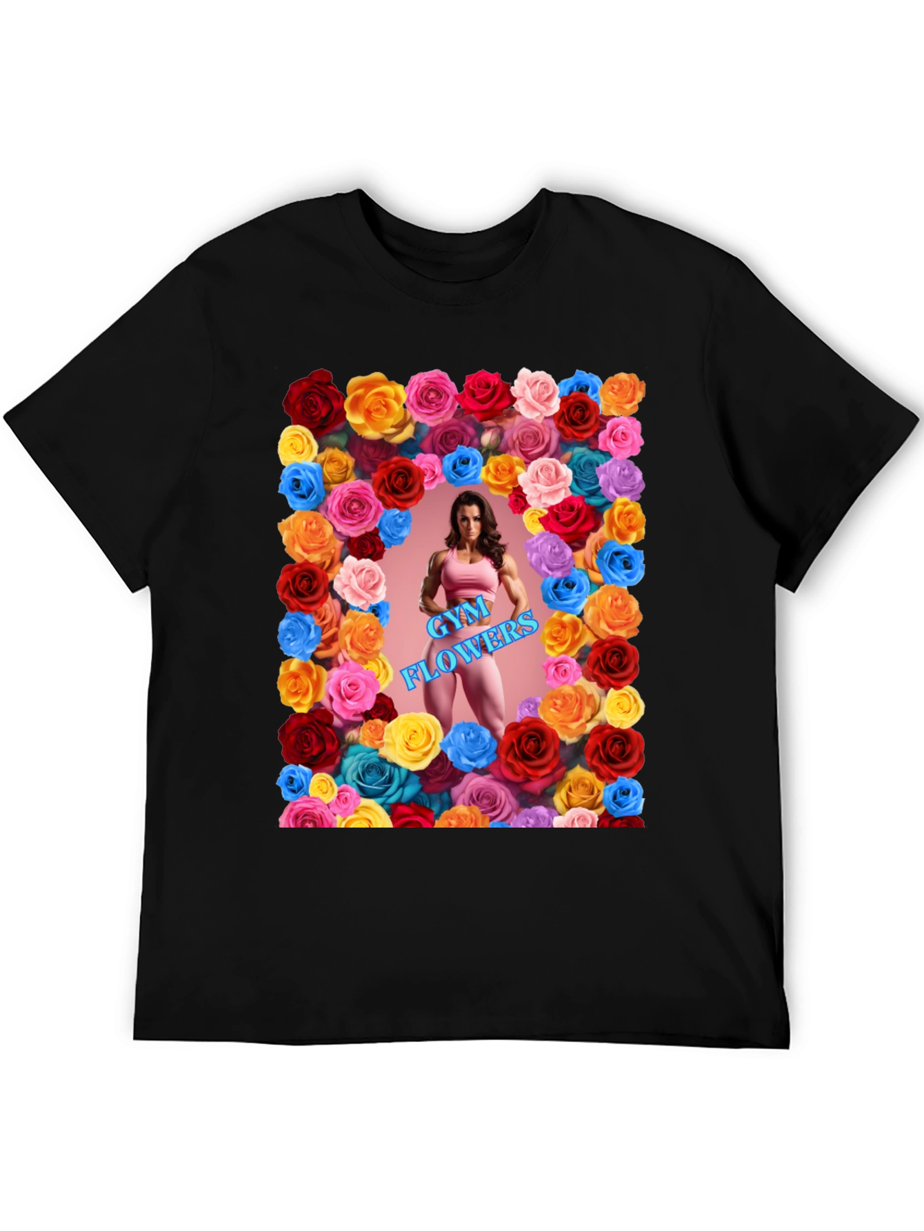 Gym Flowers Graphic T-Shirt
