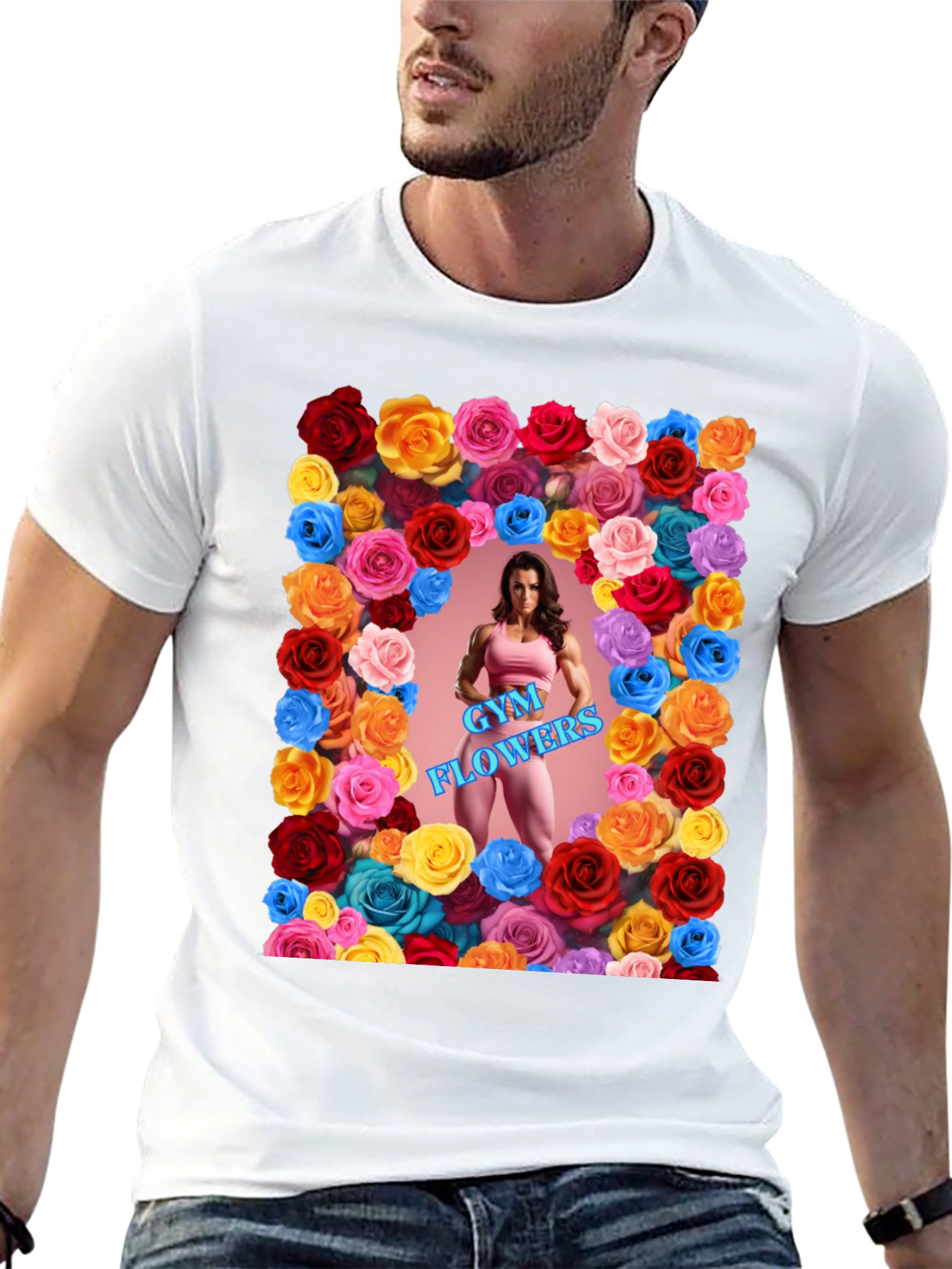 Gym Flowers Graphic T-Shirt