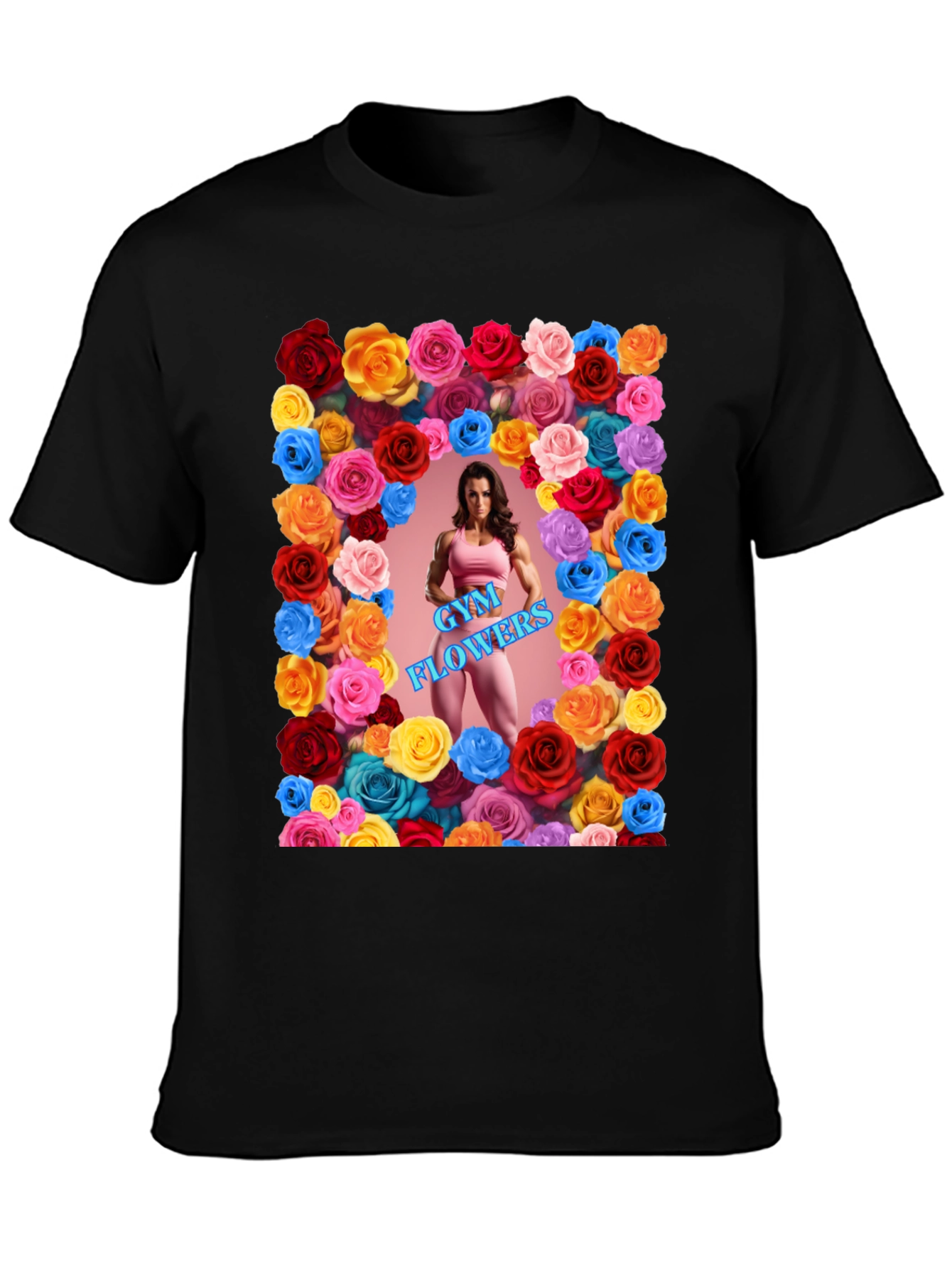 Gym Flowers Graphic T-Shirt