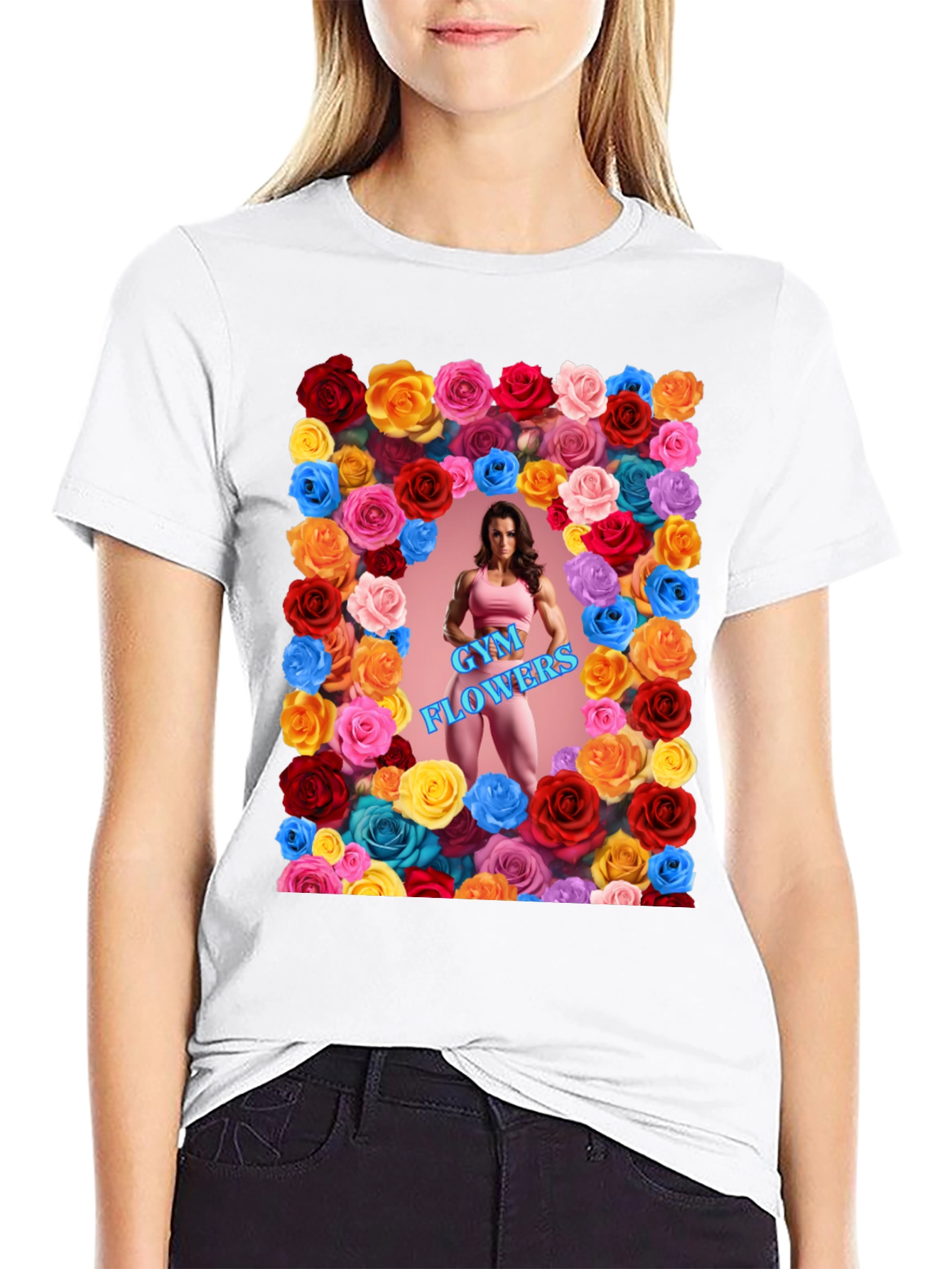 Gym Flowers Graphic T-Shirt