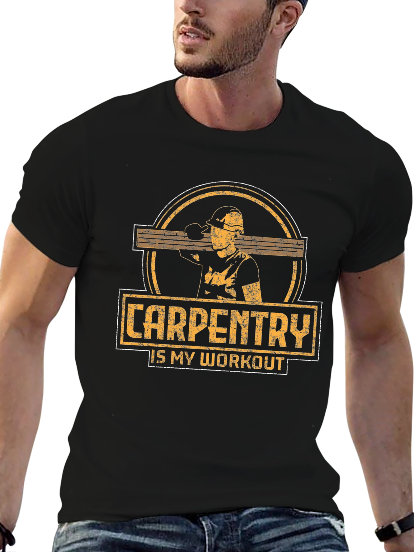 Carpentry is My Workout Black T-Shirt
