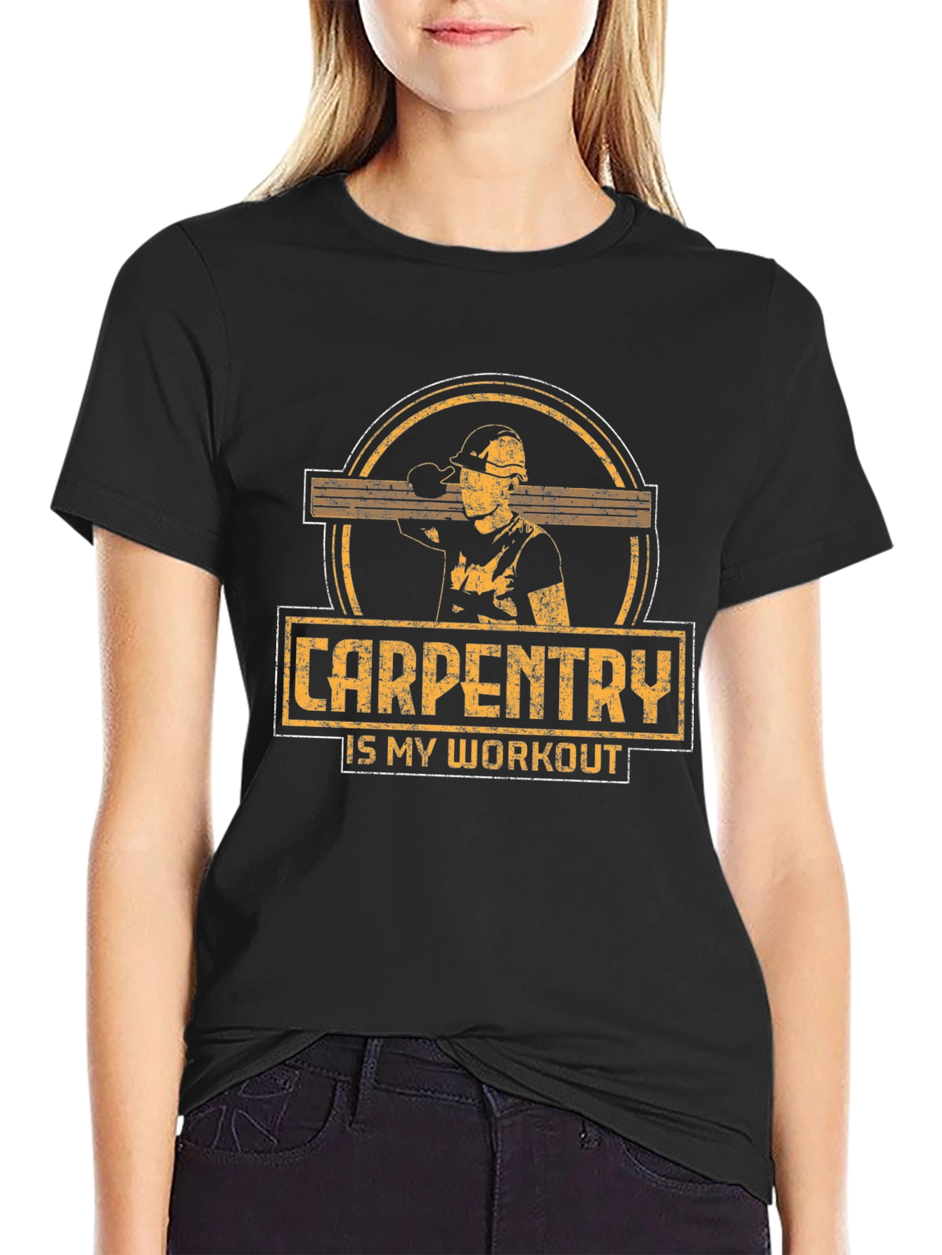 Carpentry is My Workout Black T-Shirt