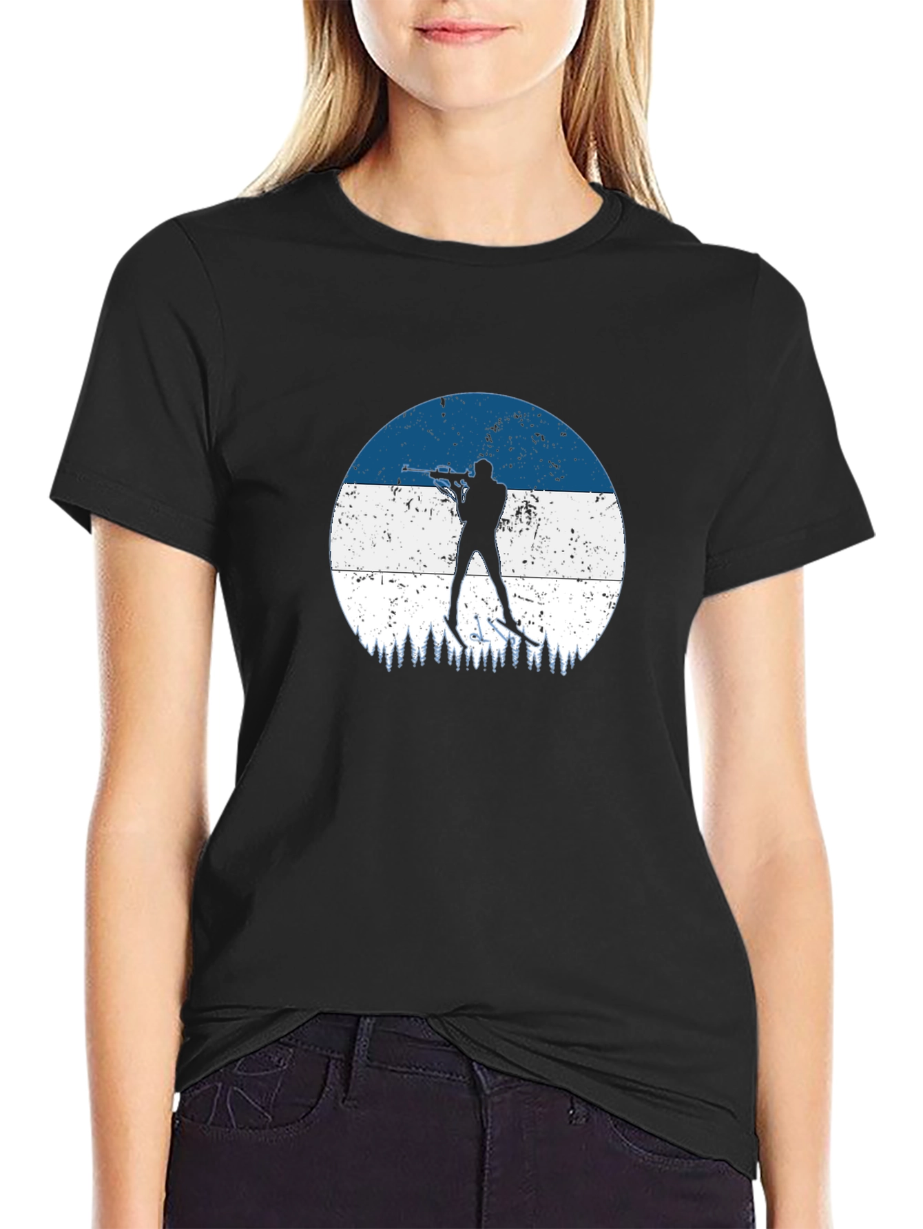 Biathlon Silhouette Black T-Shirt