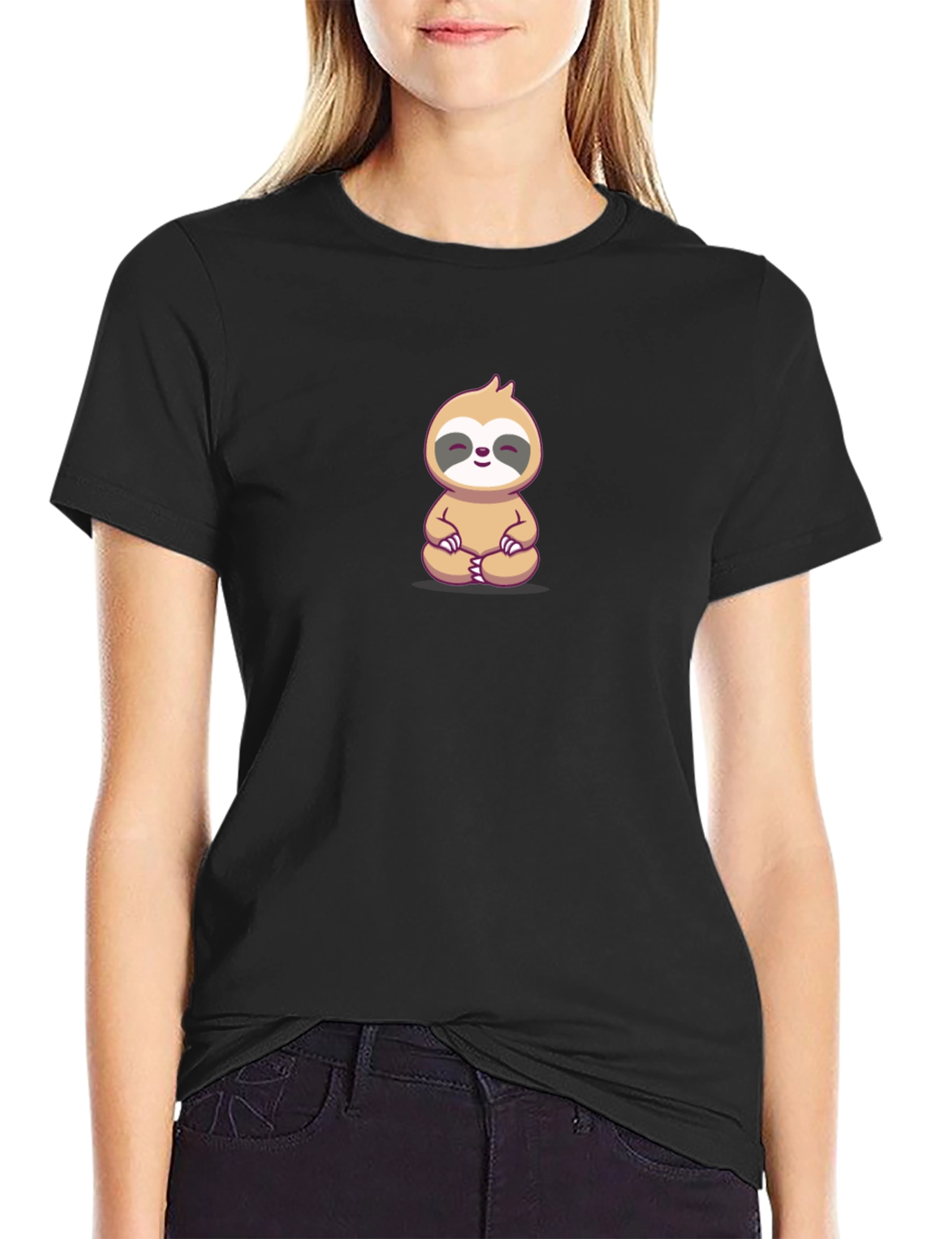 Meditating Sloth Graphic Tee - Relaxed Fit