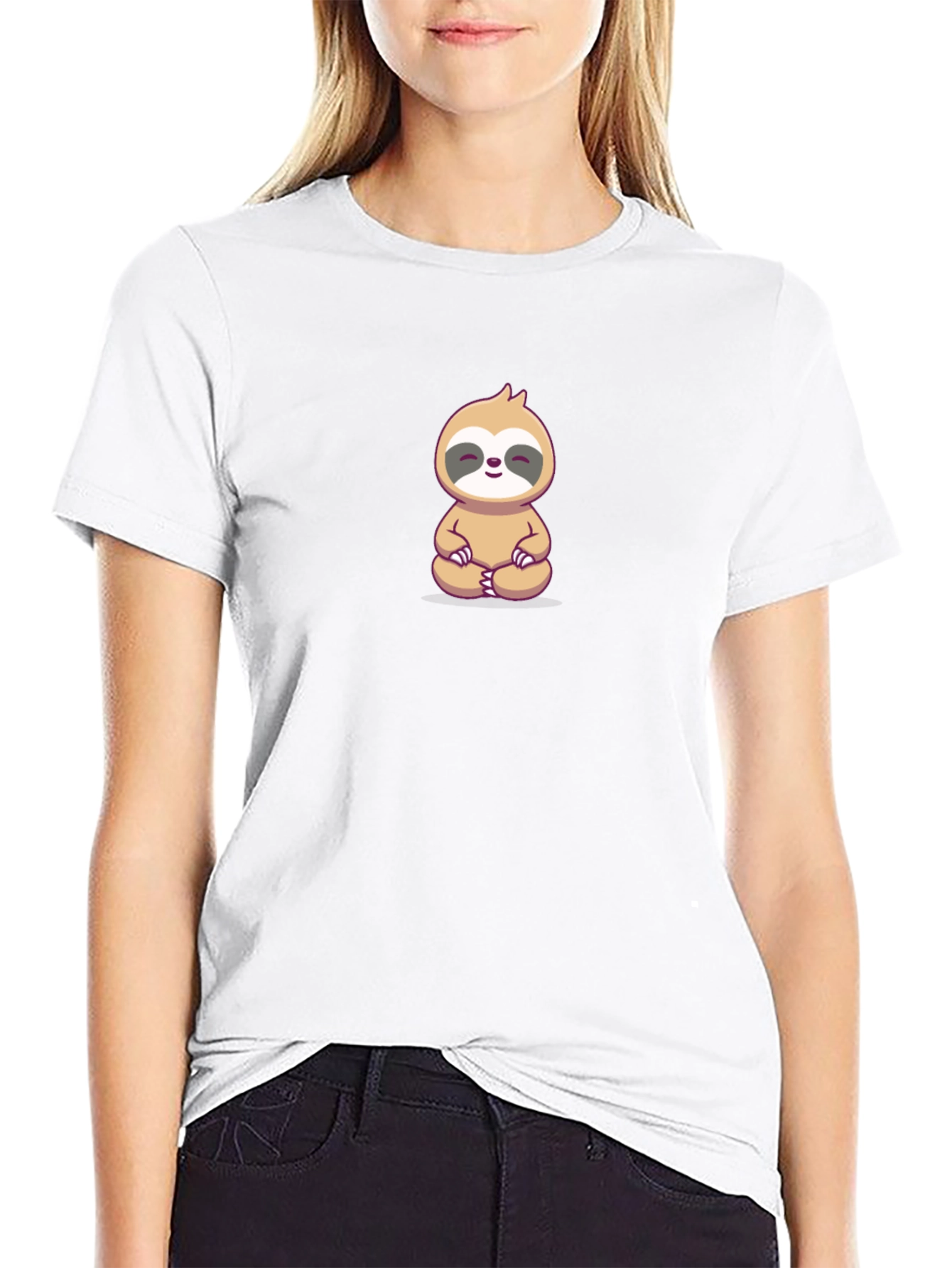 Meditating Sloth Graphic Tee - Relaxed Fit
