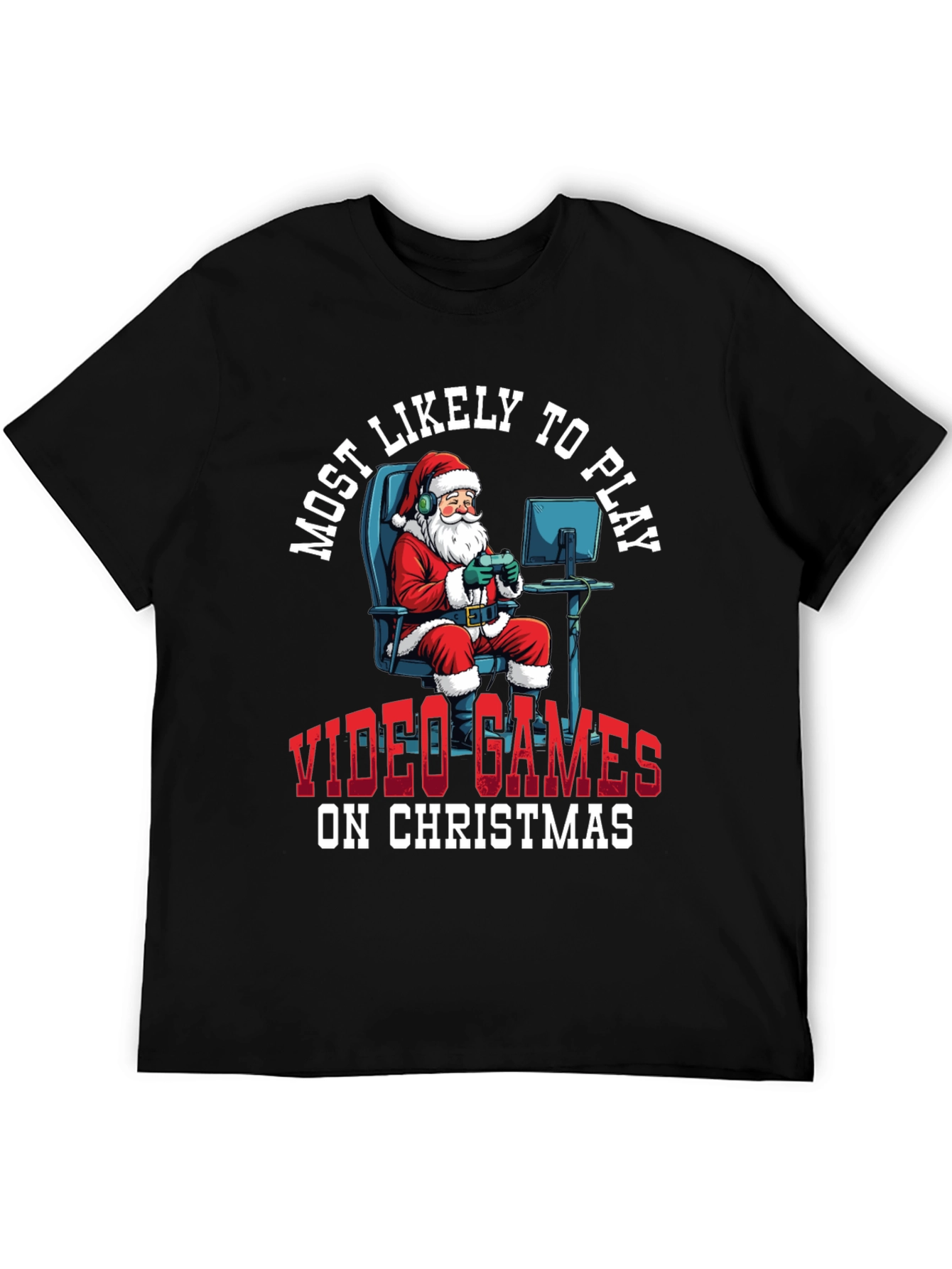 Gamer Santa Christmas T-Shirt