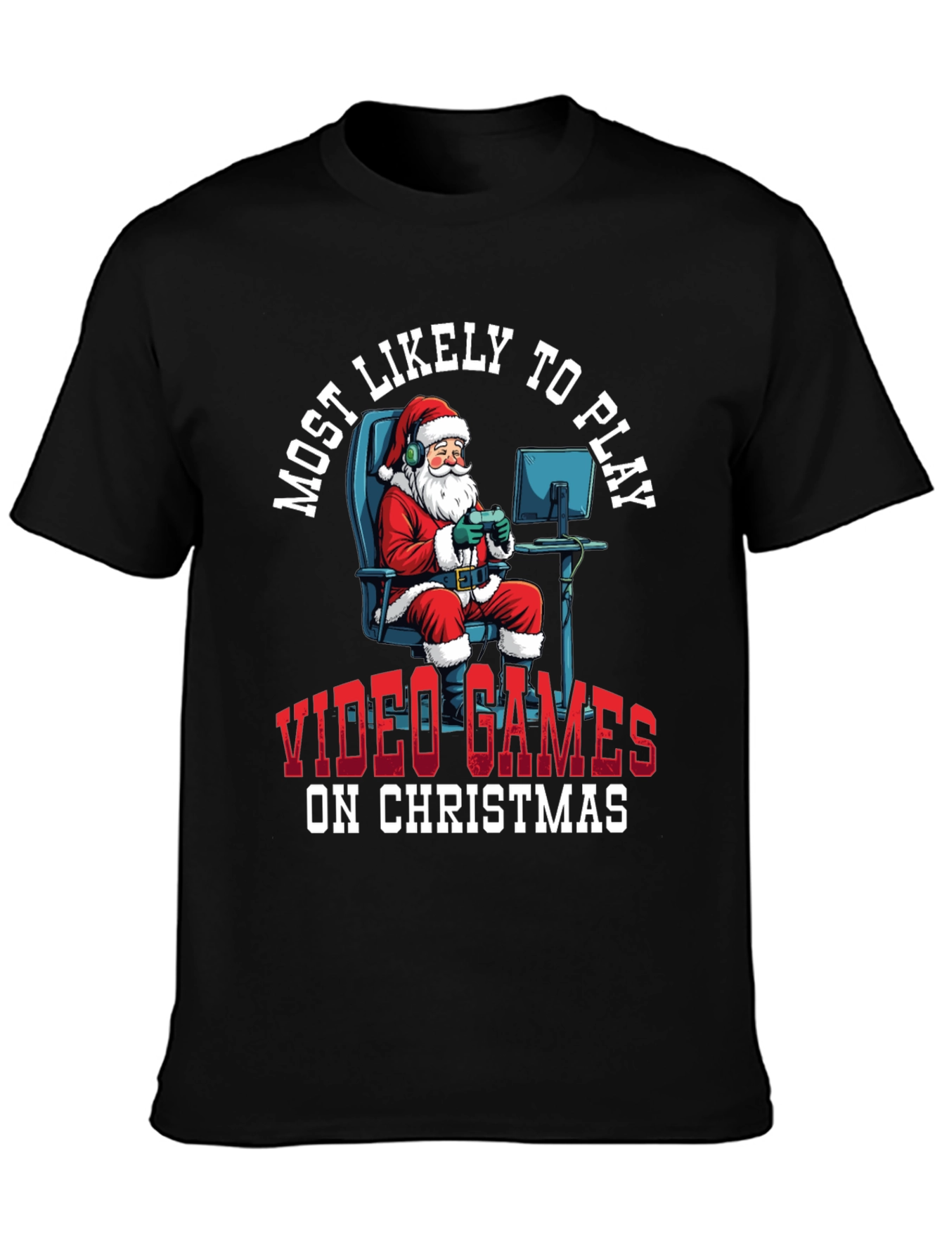 Gamer Santa Christmas T-Shirt