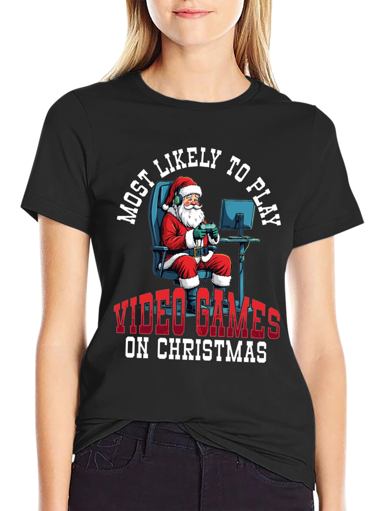 Gamer Santa Christmas T-Shirt