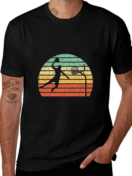 Vintage Basketball Sunset Graphic Tee