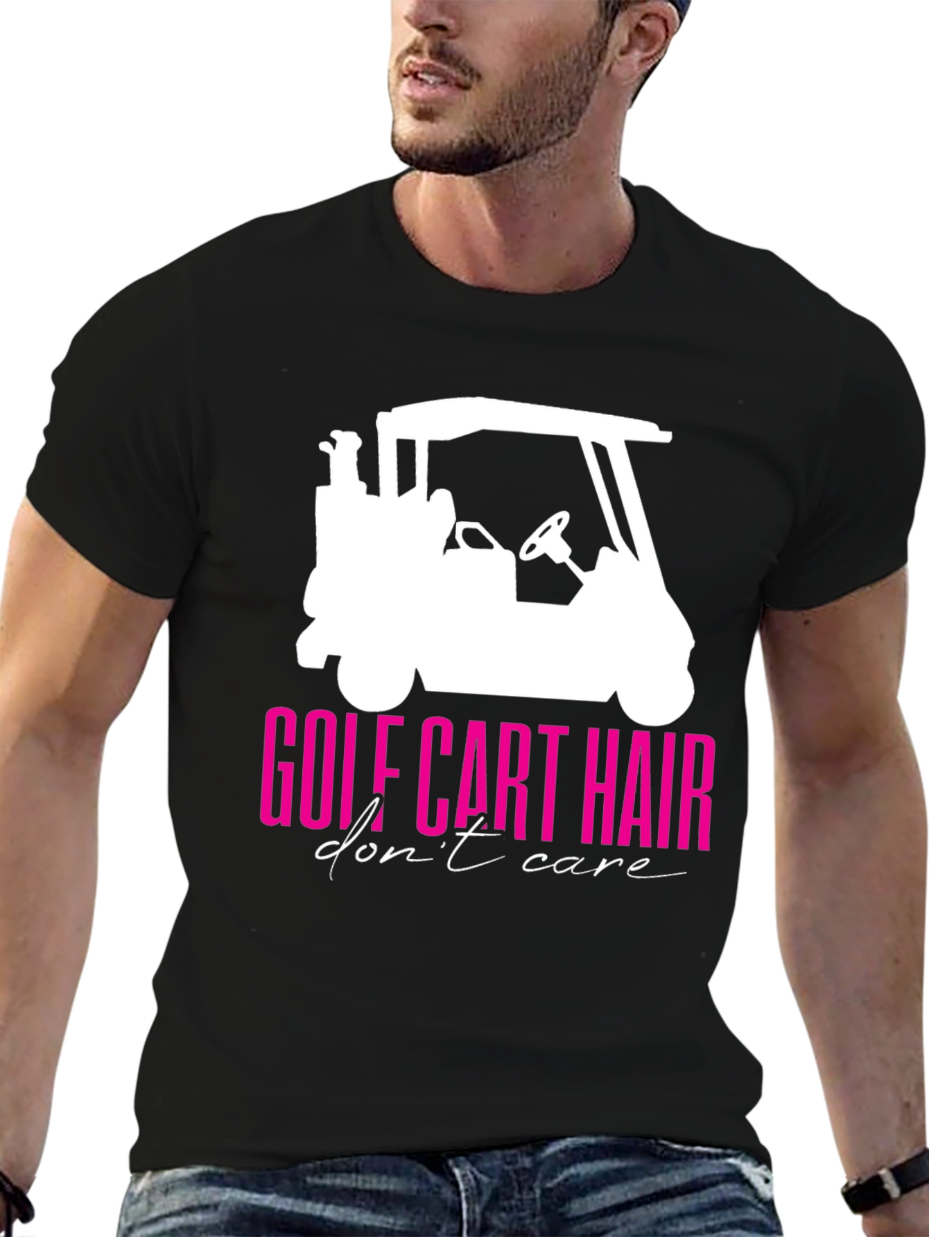 Golf Cart Hair Dont Care Graphic Tee