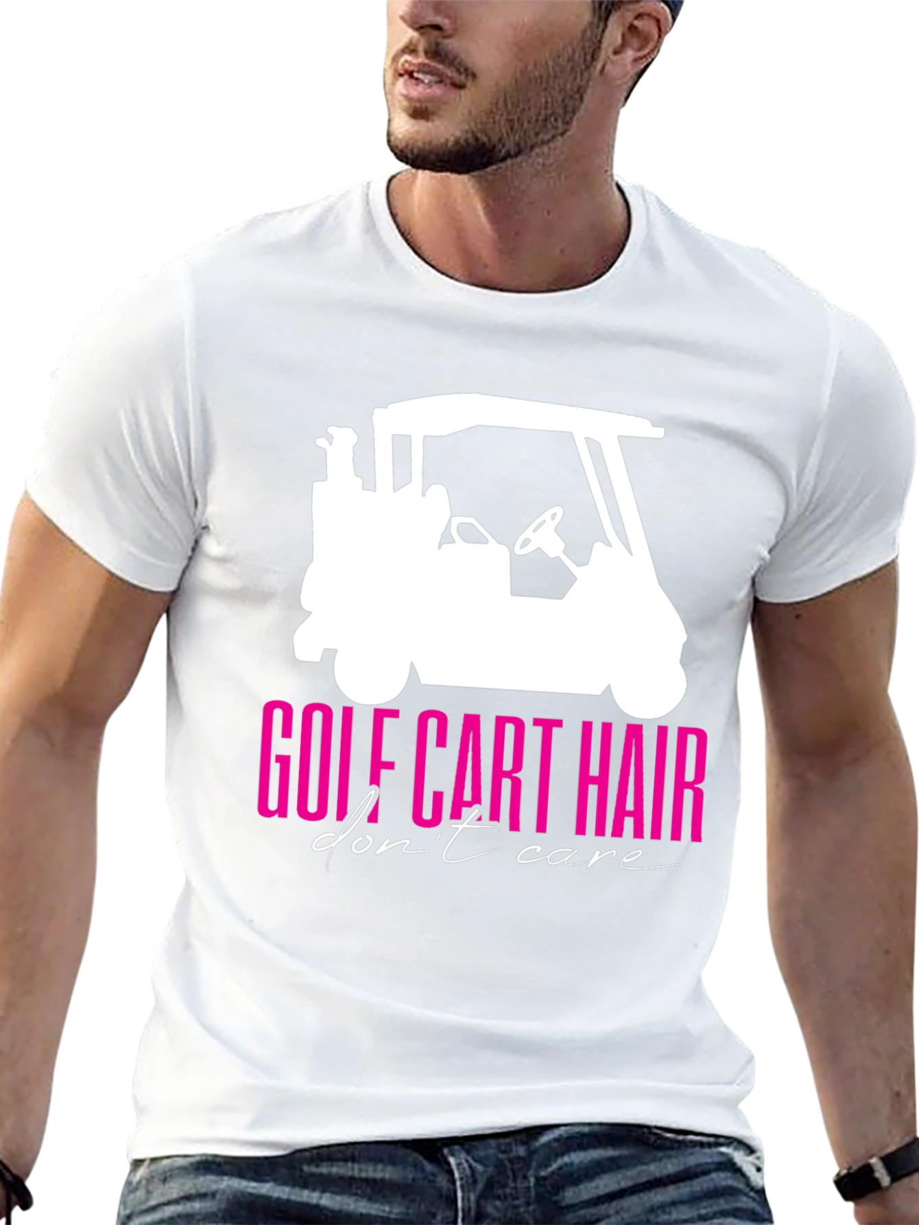 Golf Cart Hair Dont Care Graphic Tee
