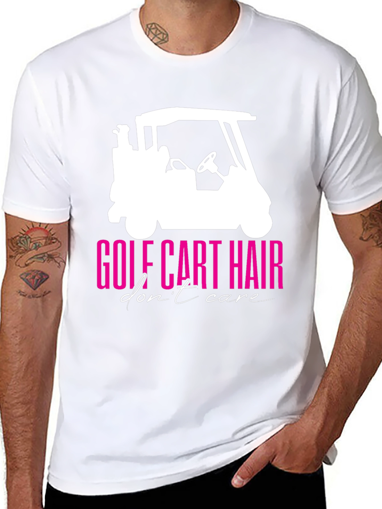 Golf Cart Hair Dont Care Graphic Tee