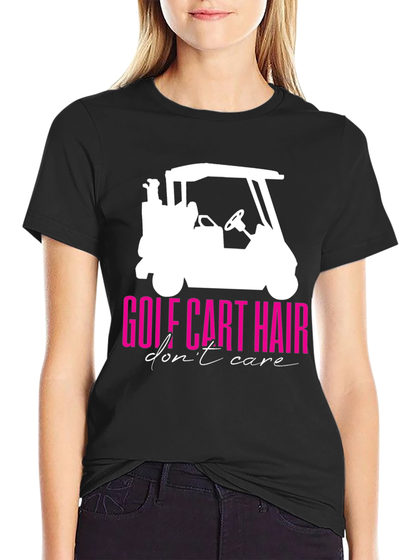 Golf Cart Hair Dont Care Graphic Tee
