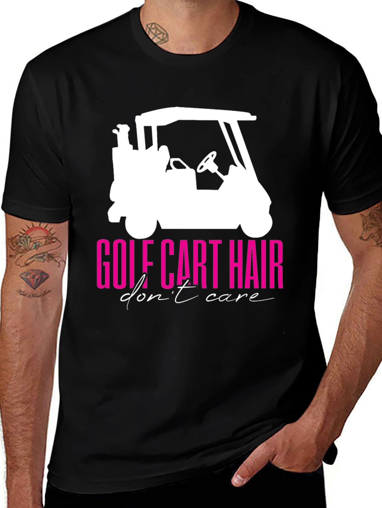 Golf Cart Hair Dont Care Graphic Tee