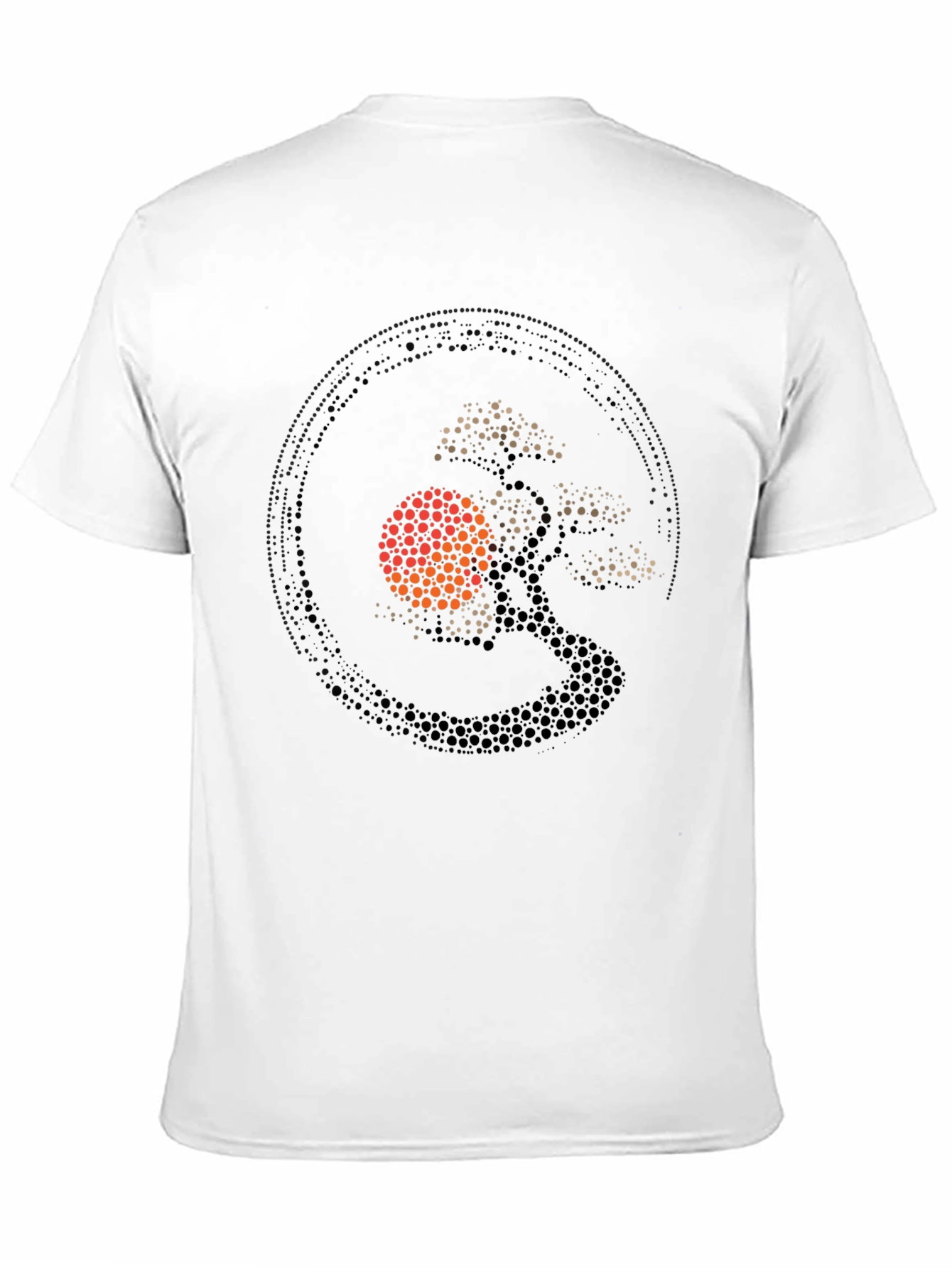 Bonsai Tree Sun Graphic Black T-Shirt