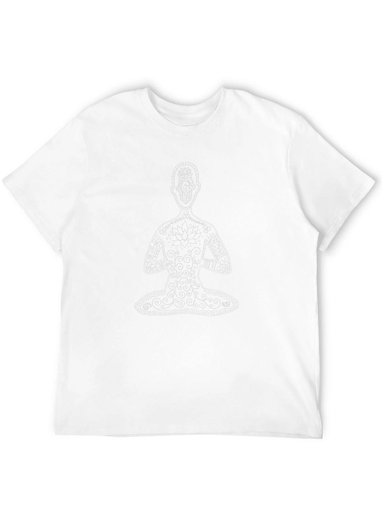 Meditative Mandala Design Black T-Shirt